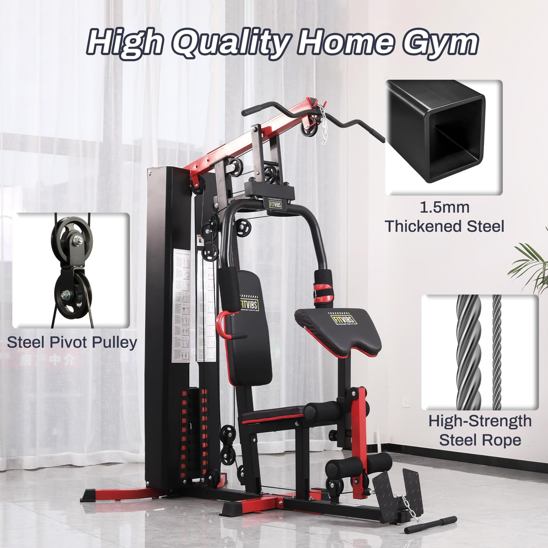 Fitvids Multifunctional Home Gym Equipment with 122.5 lbs – Bild 3