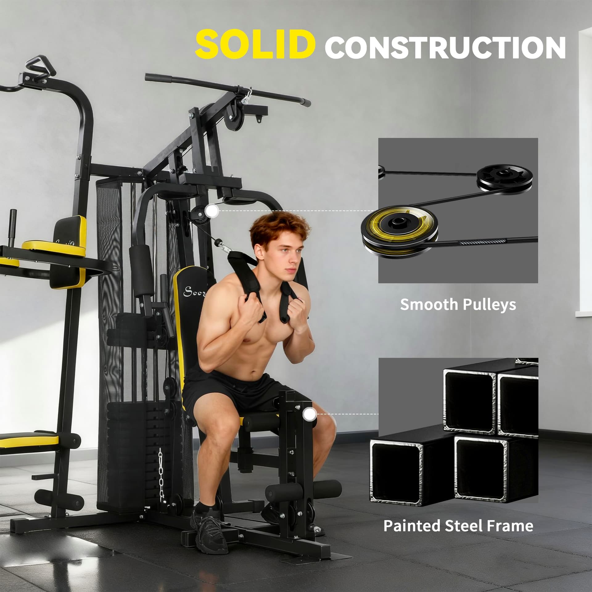Soozier All-in-One Home Gym Machine System, Multifunctional Weight Machine with 152 lbs – Bild 6