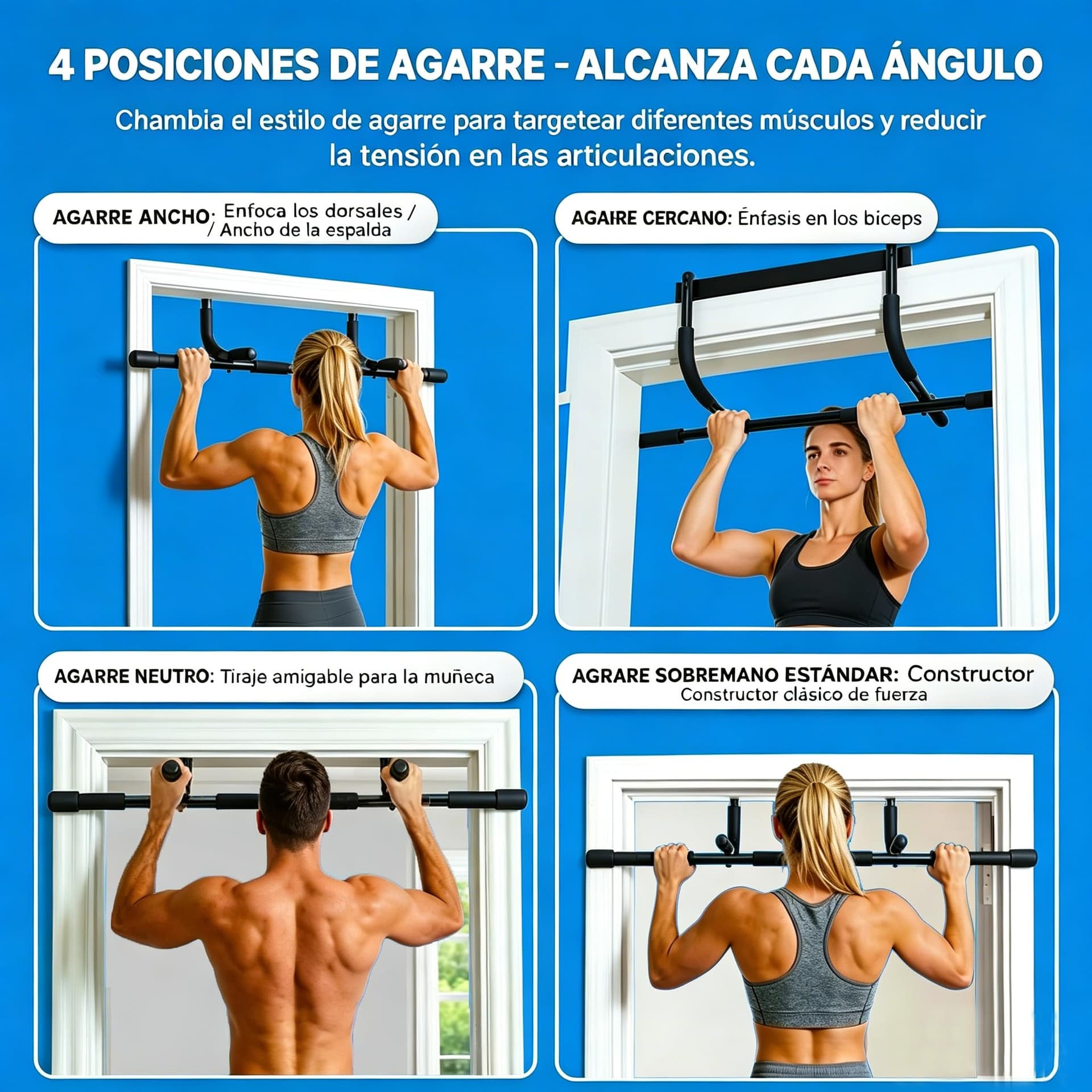 ALLINLIFE Barra de Dominadas Puerta Ajustable 60-100cm – Bild 8