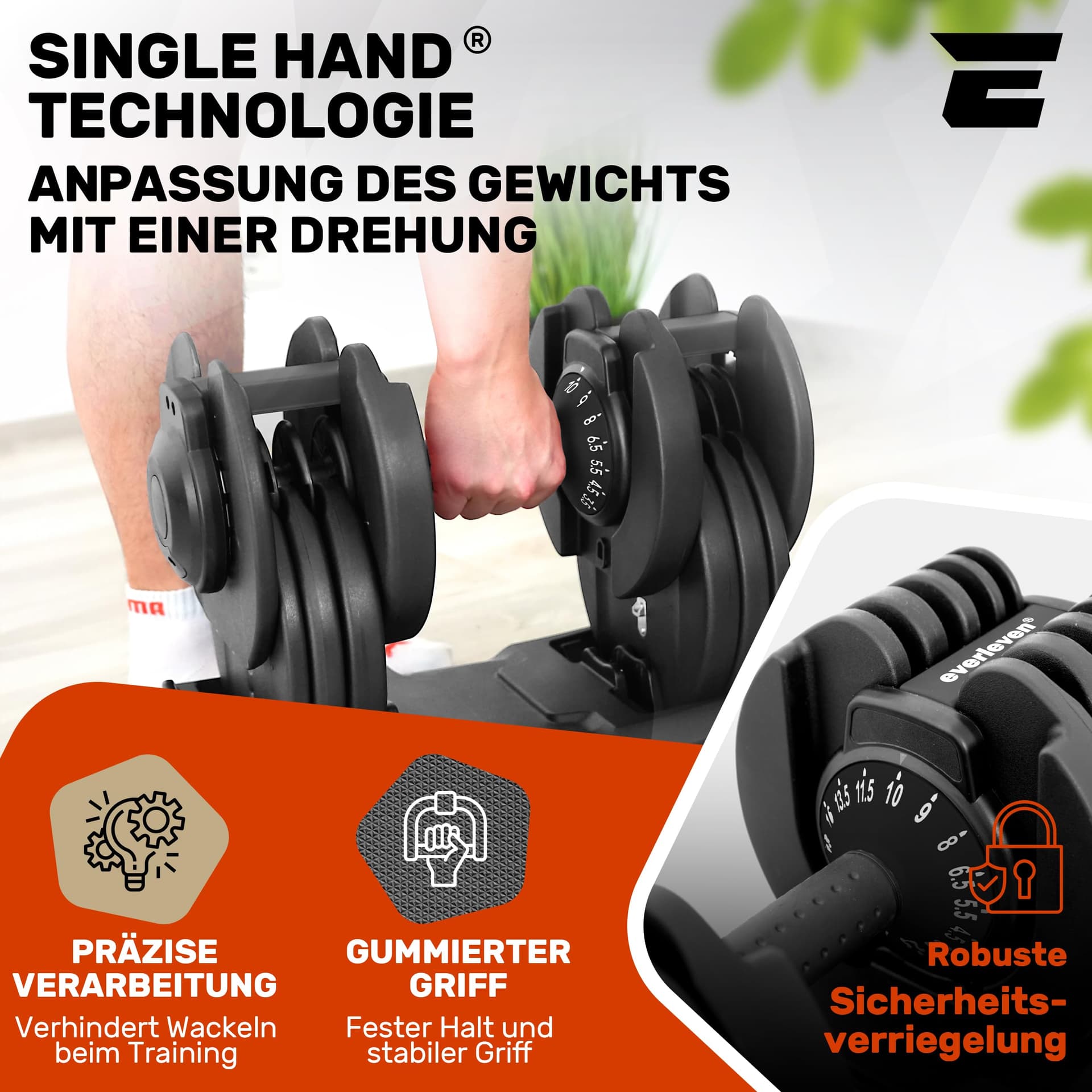 Verstellbare Kurzhantel Set 2x24kg – Bild 4
