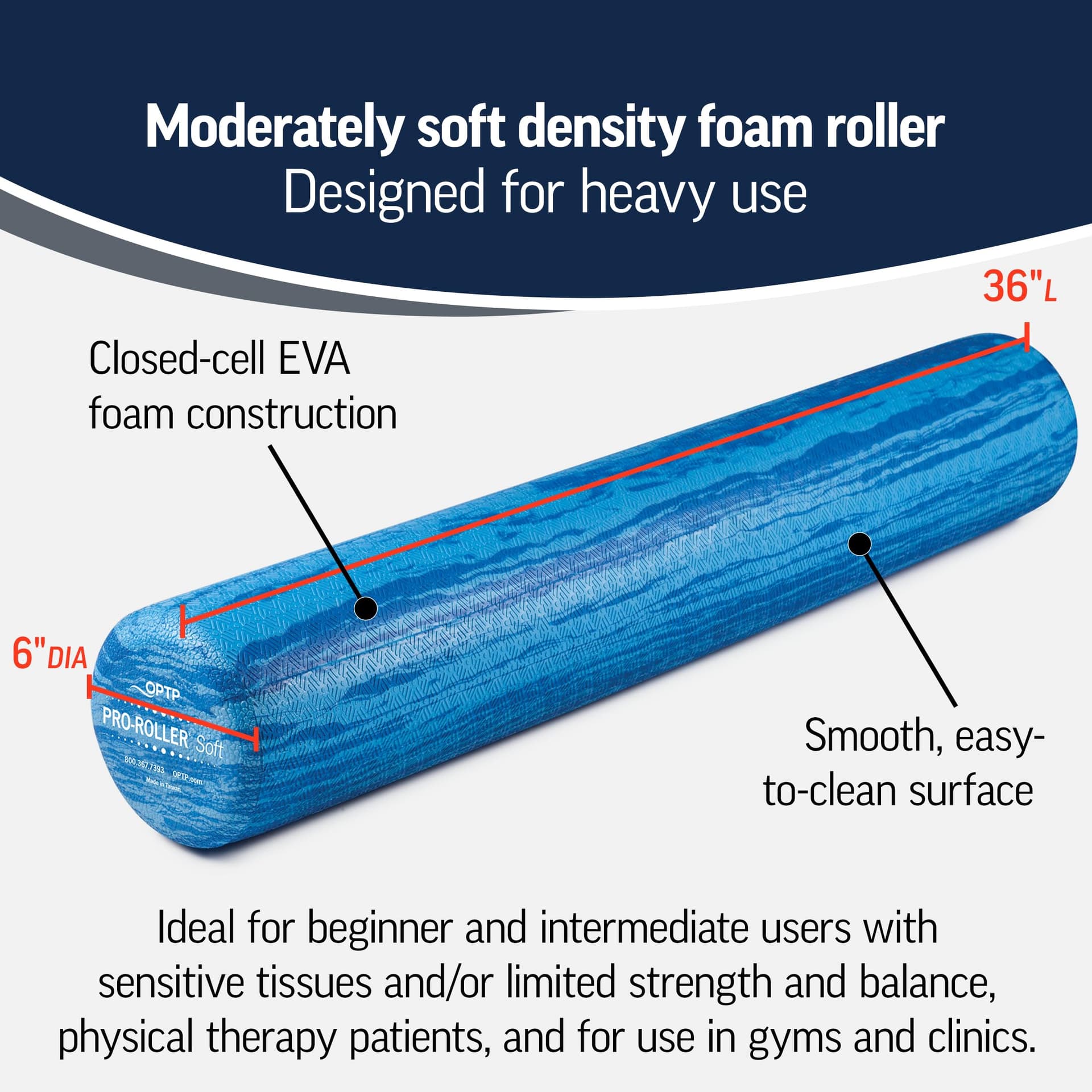 OPTP PRO-Roller Soft Density Foam Roller – Bild 2