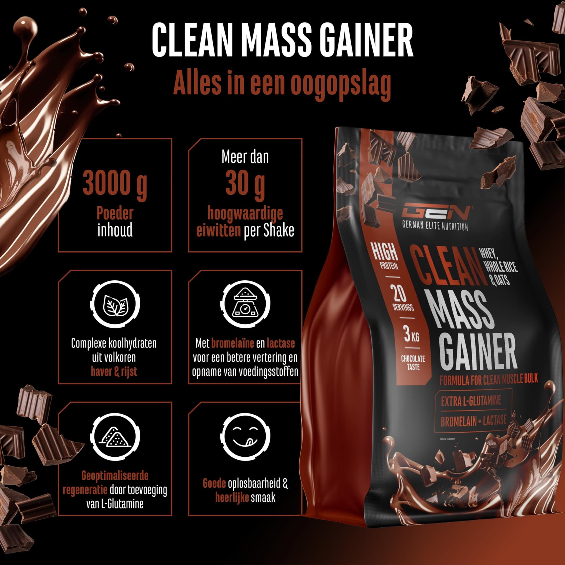 Clean Weight Gainer - 3 kg – Bild 2