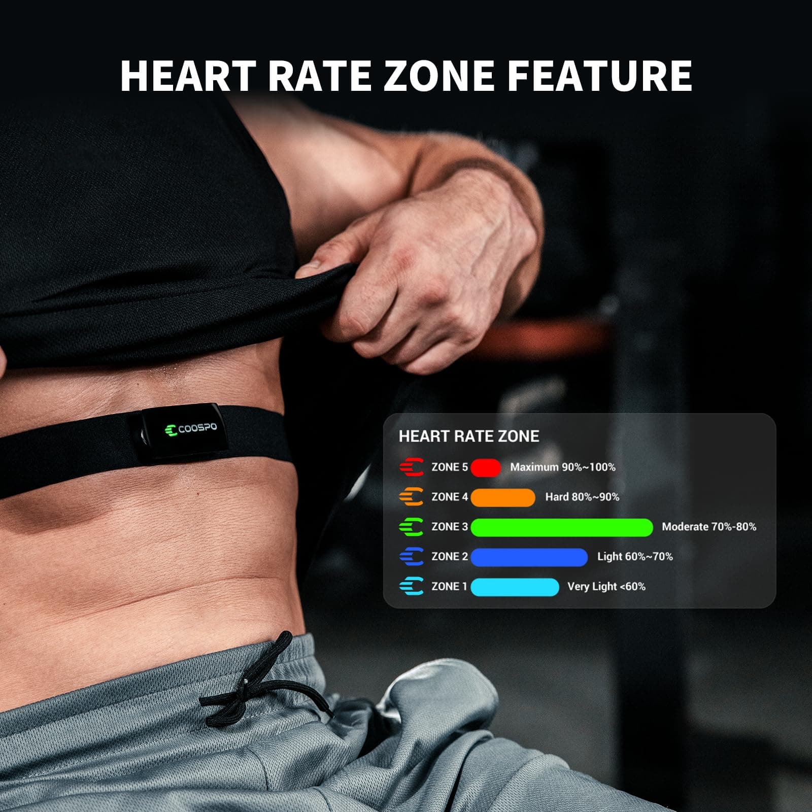 CooSpo H9Z Herat Rate Monitor Chest Strap,Bluetooth 5.0 – Bild 3