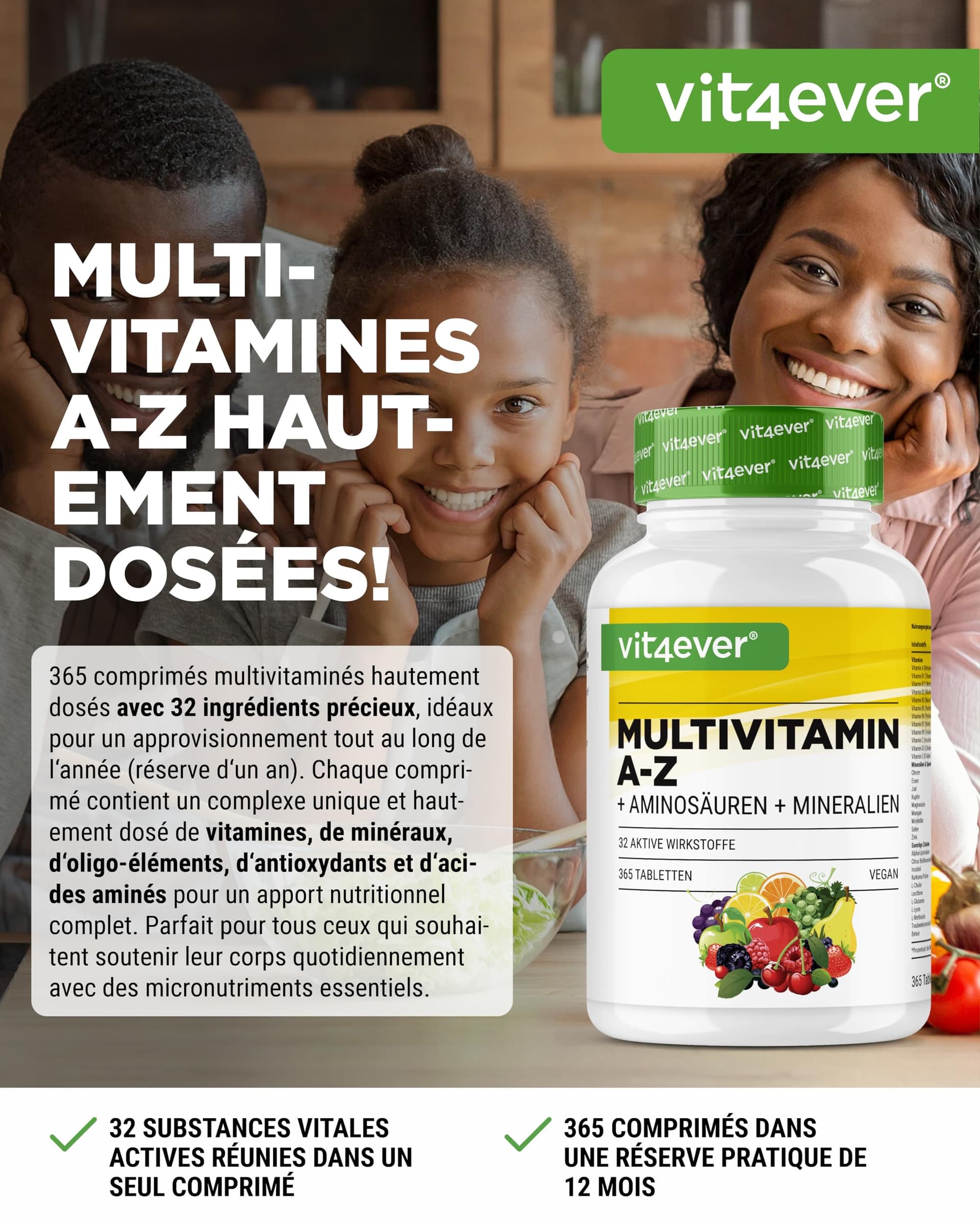 Vit4ever Multivitamin A-Z - 365 Tabletten – Bild 2