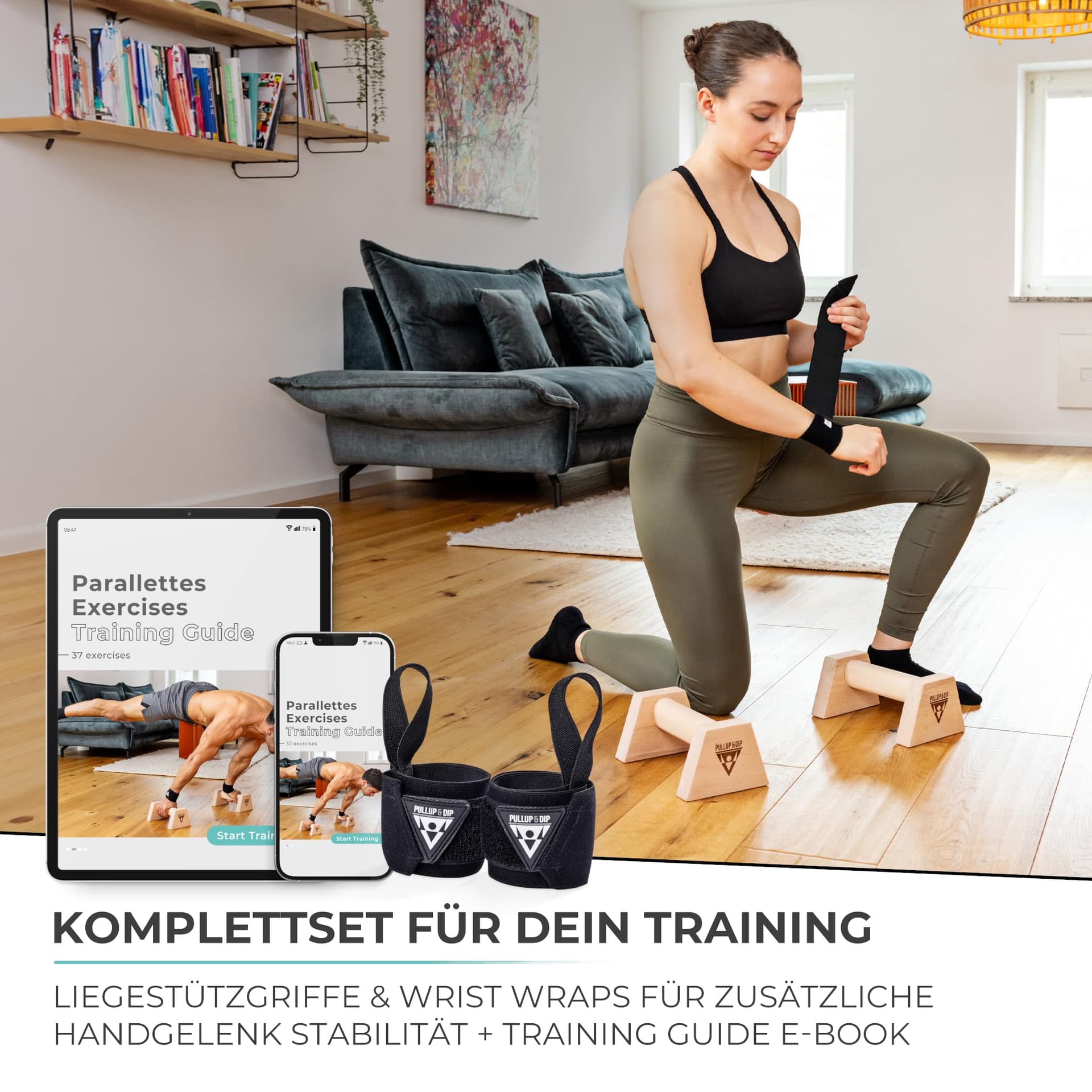 PULLUP & DIP Liegestützgriffe aus Holz inkl. – Bild 6