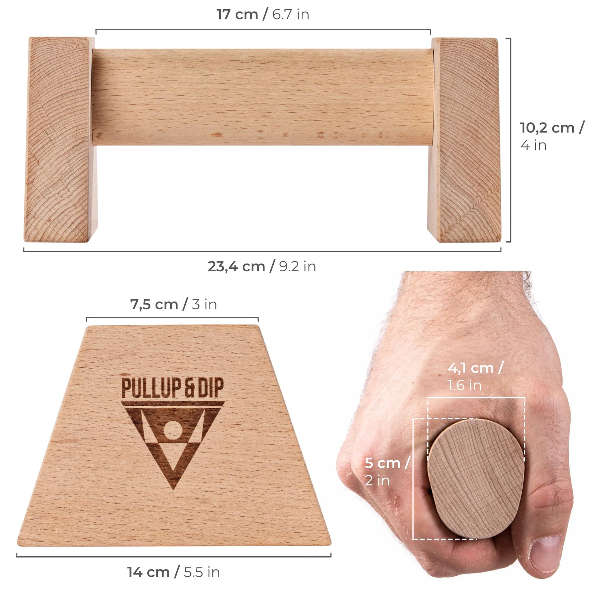 PULLUP & DIP Liegestützgriffe aus Holz inkl. – Bild 7