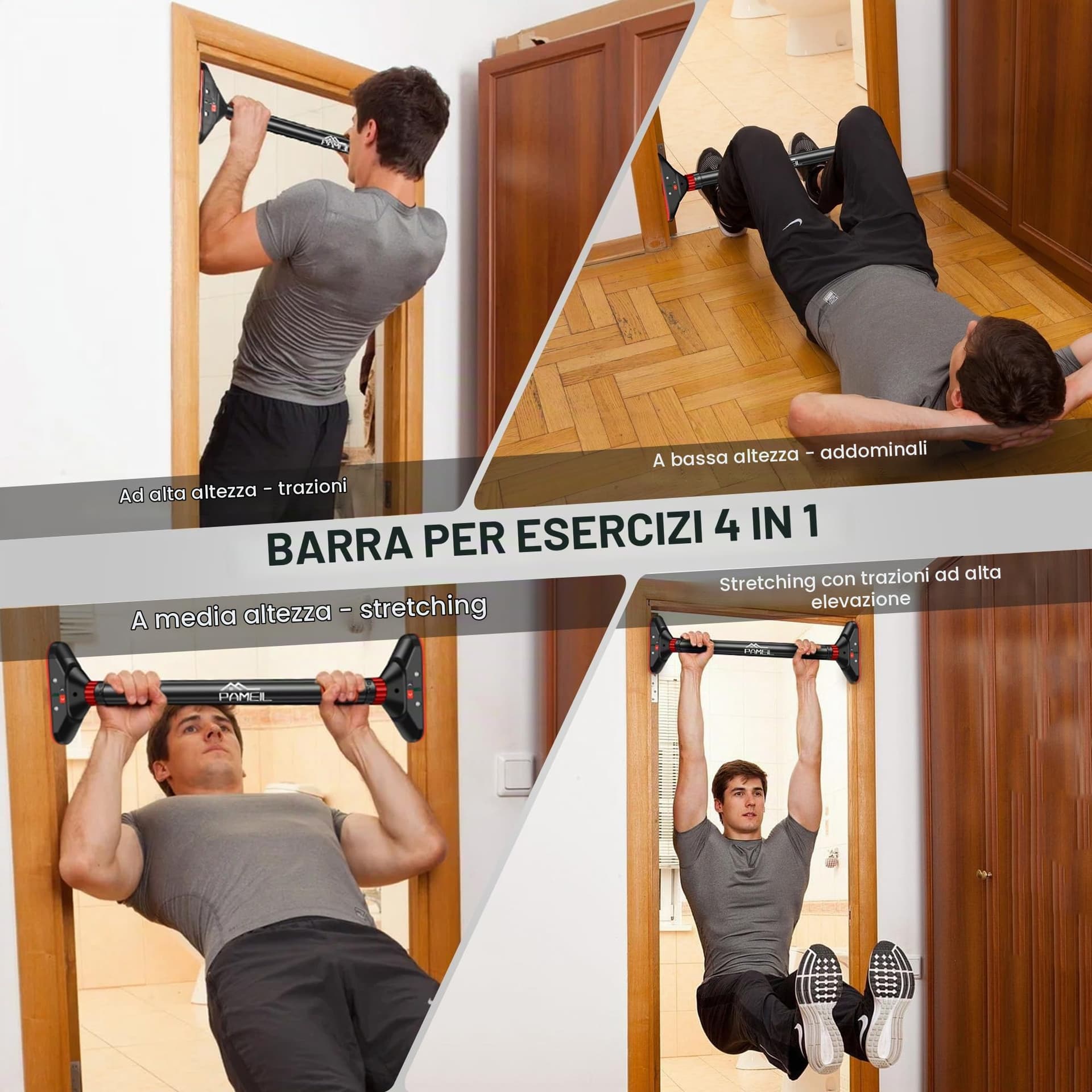 Pameil Klimmzugstange Türrahmen, Pull Up Bar Tragkraft bis 200 Kg – Bild 7