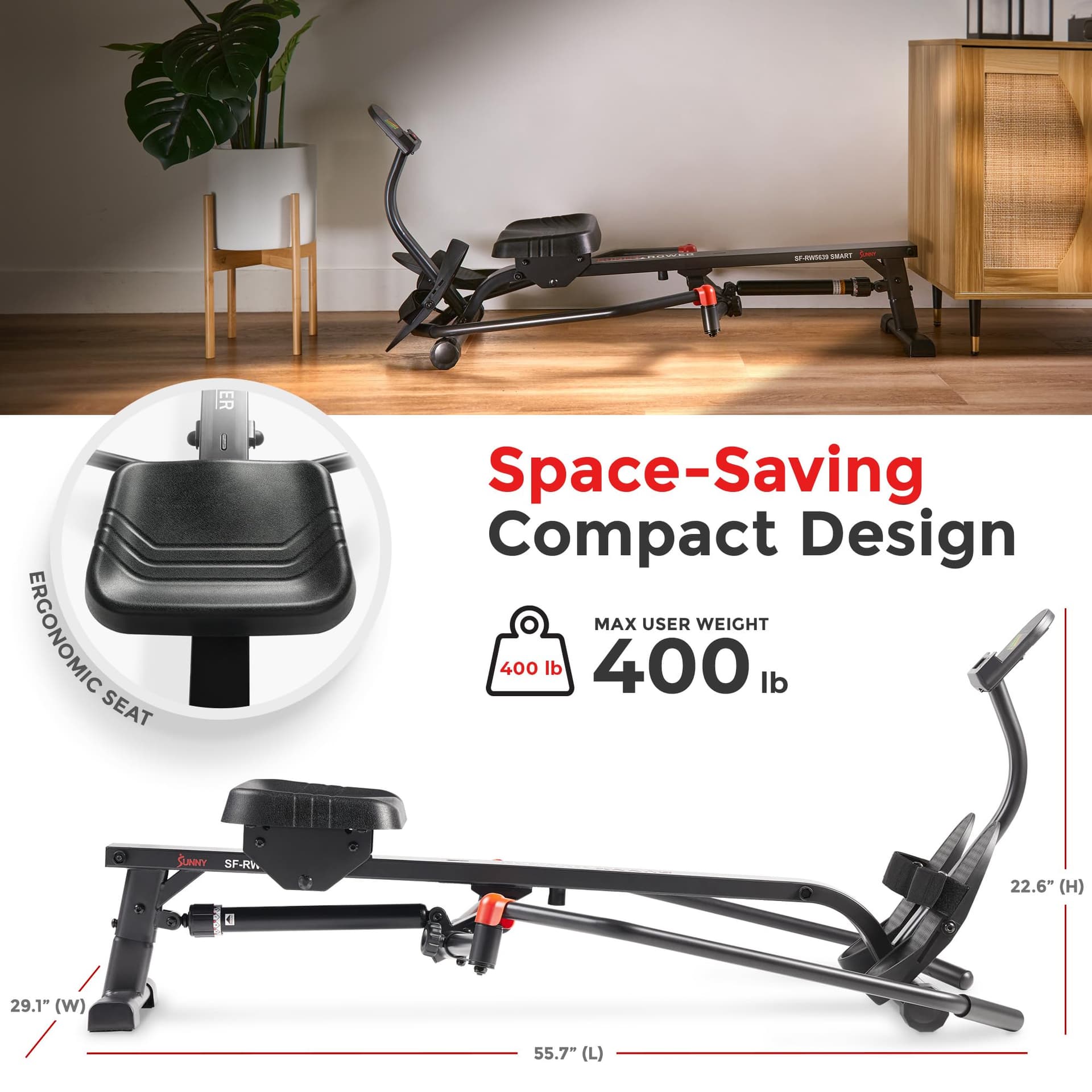Sunny Health & Fitness Vogatore Smart Compact Full Motion – Bild 7