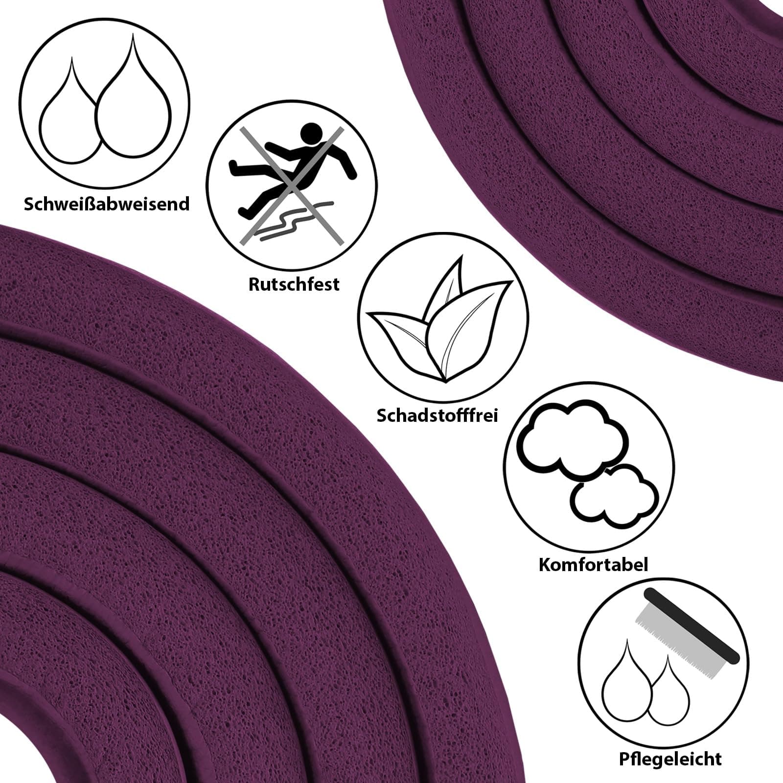ALPIDEX Yogamatte Dick 1,5 cm 190x60cm Gymnastikmatte – Bild 2