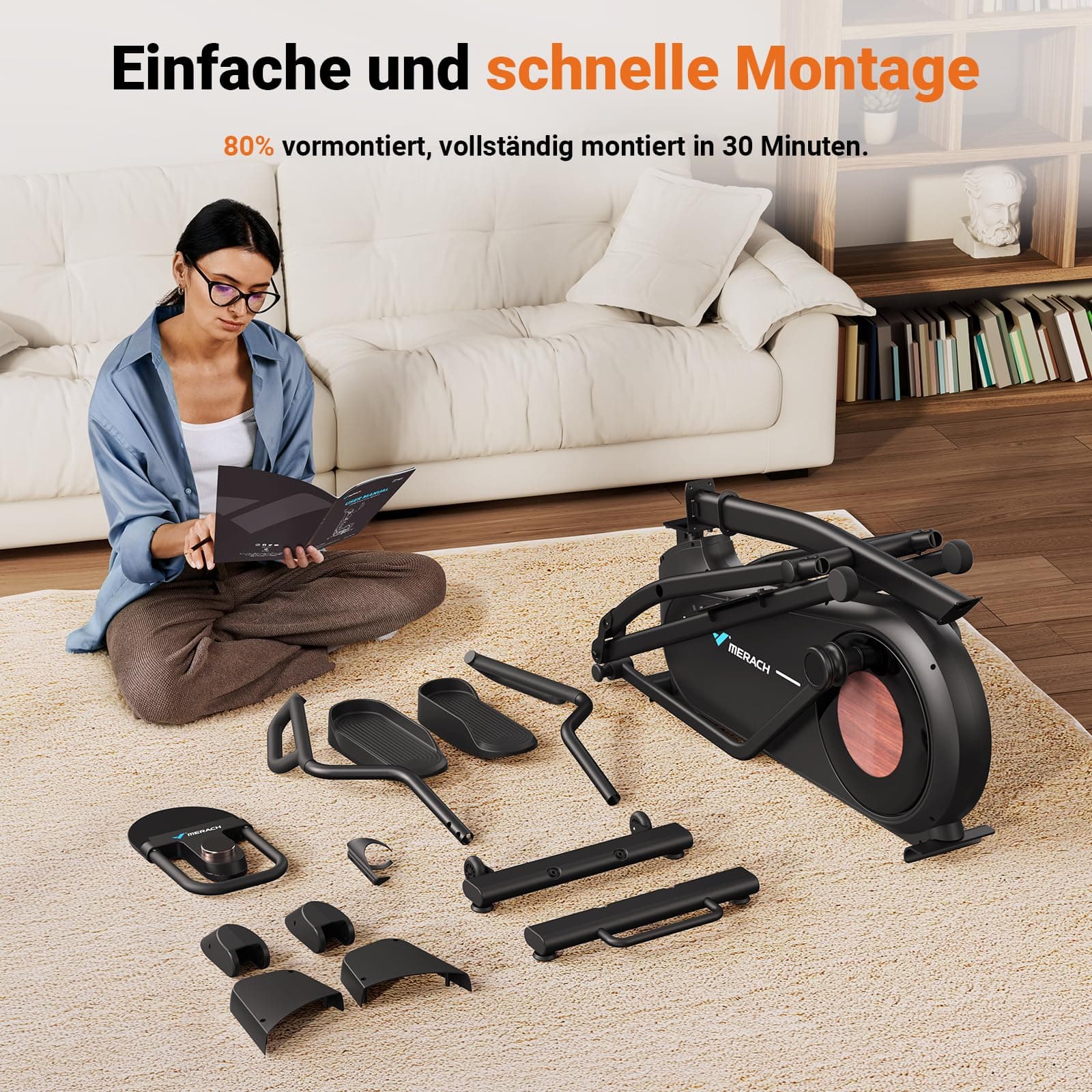 MERACH Umweltfreundlich Crosstrainer für Zuhause mit 47 cm – Bild 8