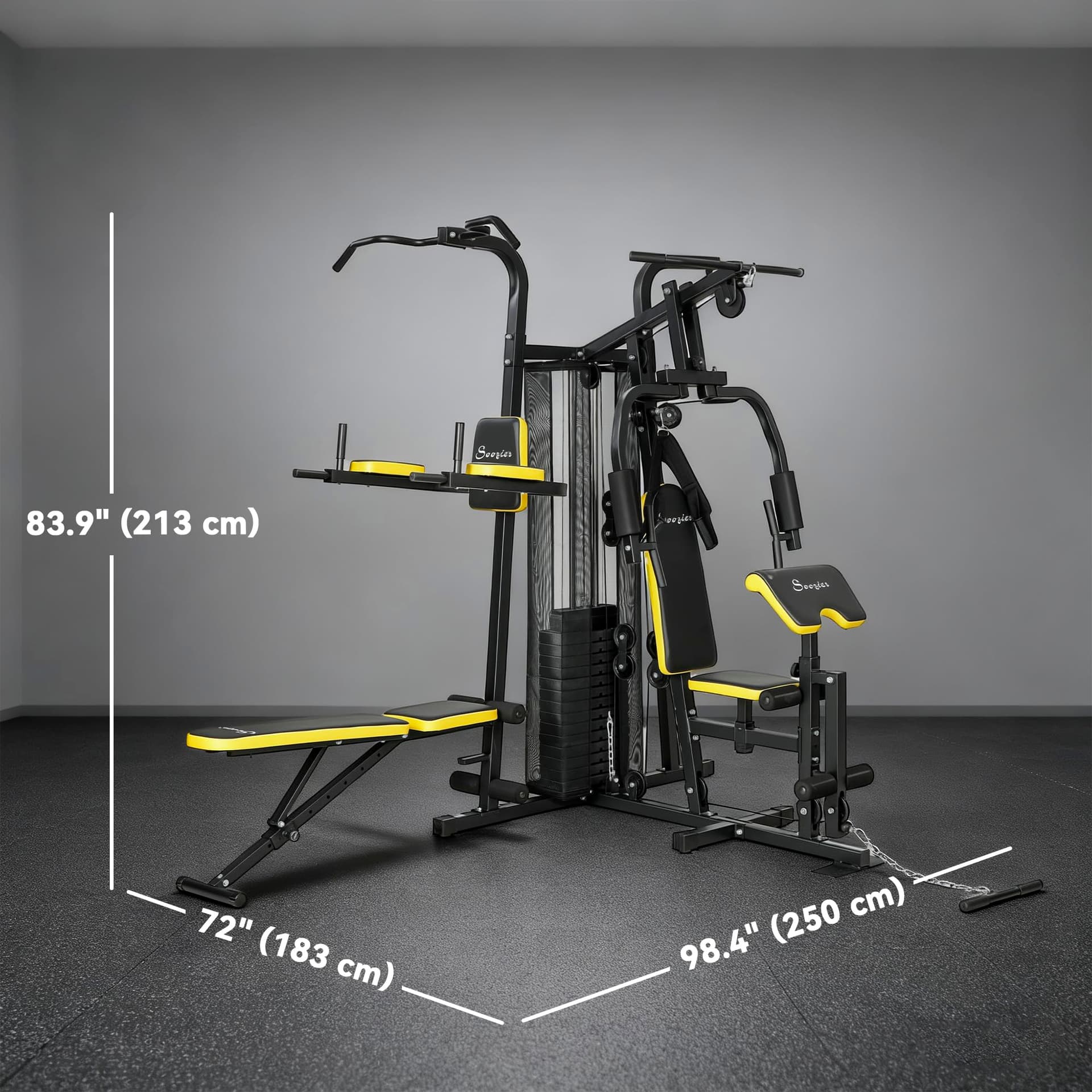 Soozier All-in-One Home Gym Machine System, Multifunctional Weight Machine with 152 lbs – Bild 7