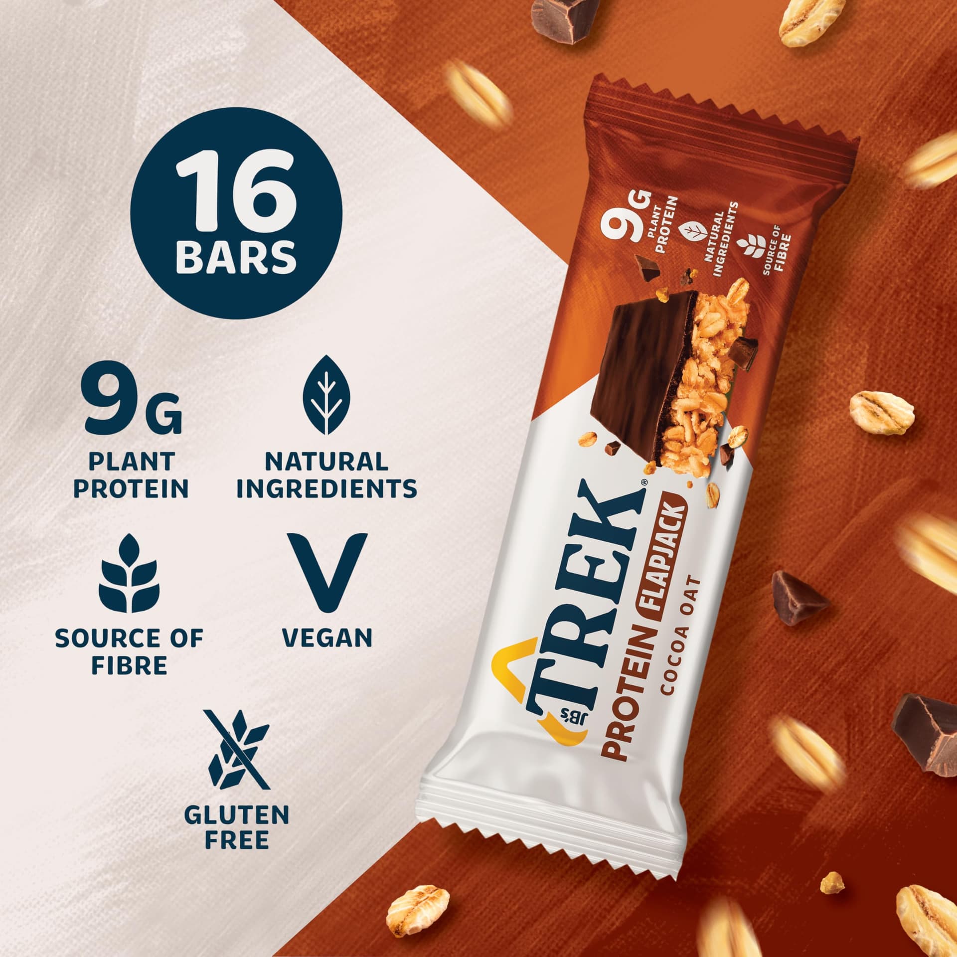 JB's TREK Trek High Protein Flapjack Cocoa Oat, 50 g – Bild 2
