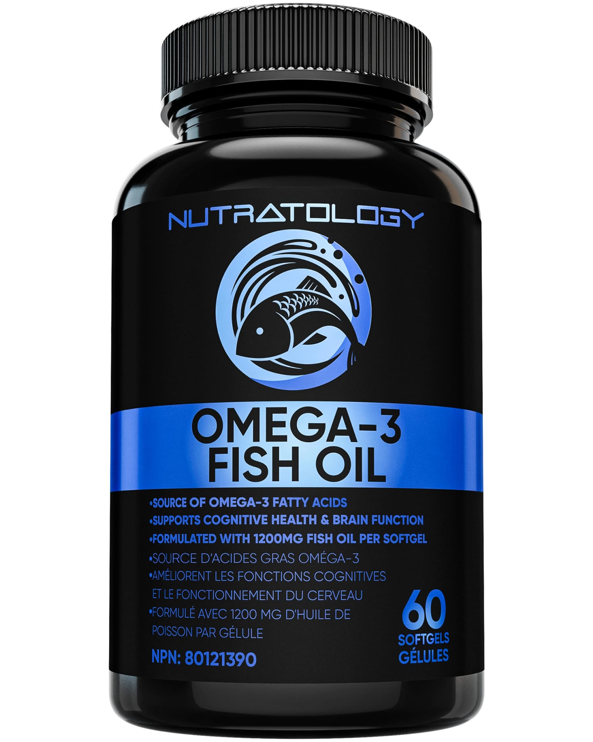 Nutratology ® Omega 3 Fish Oil Supplement Triple Strength with Fatty Acids - 1200MG
