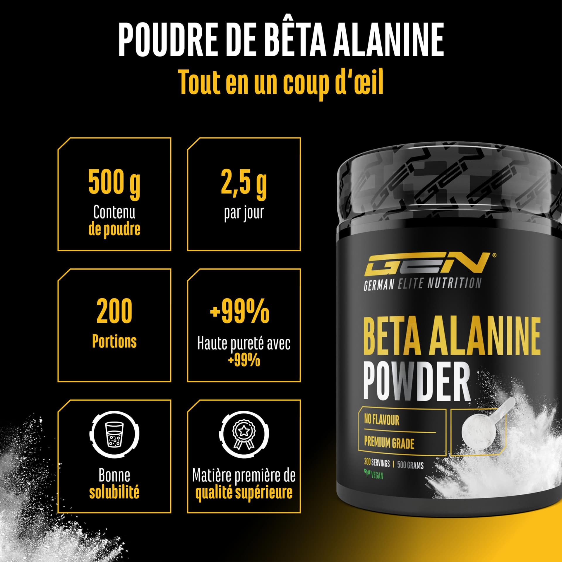 Nutri Beta Alanin Pulver - 500 g – Bild 2