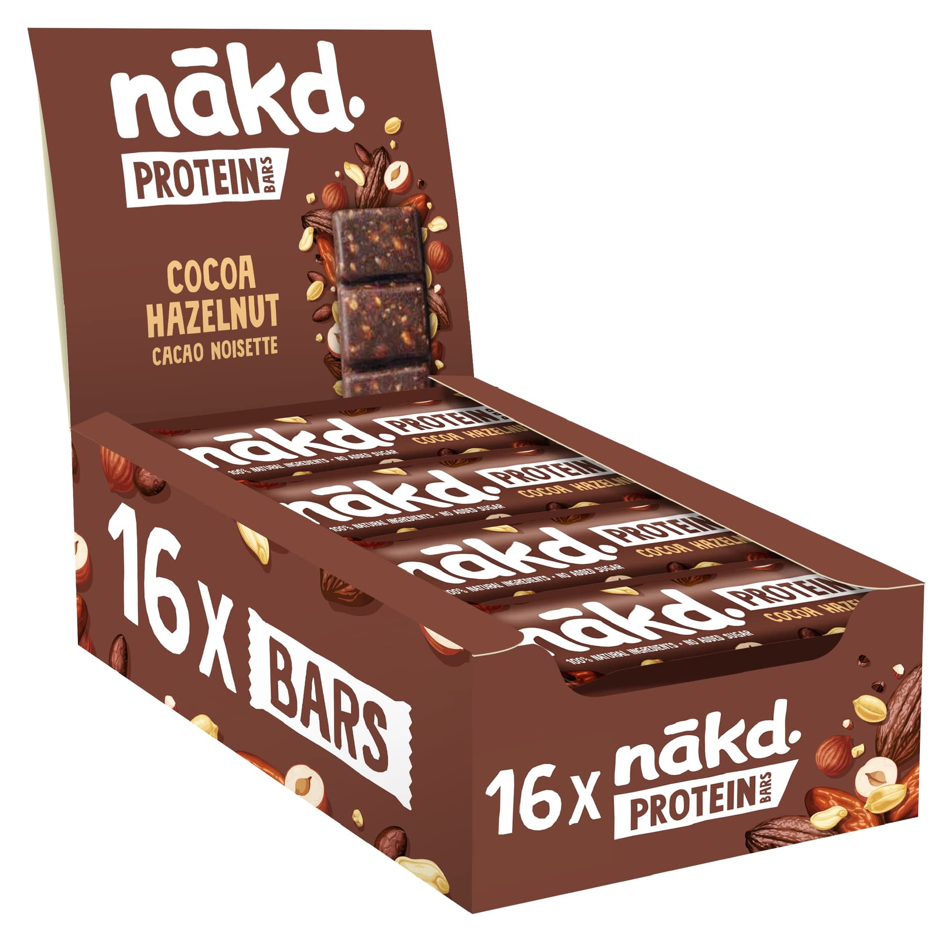 Nakd Cocoa Hazelnut Protein Bar - Vegan - Gluten Free - Healthy Snack, 45g
