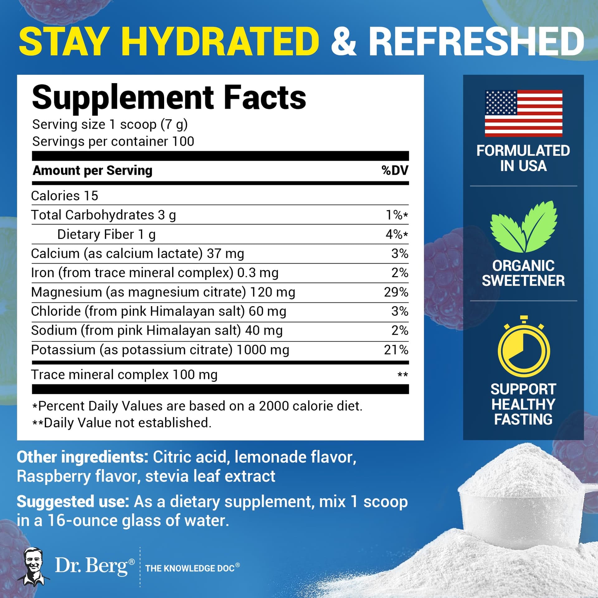 Dr. Berg Nutritionals Dr. Berg Zero Sugar Hydration Keto Electrolyte Powder – Bild 3