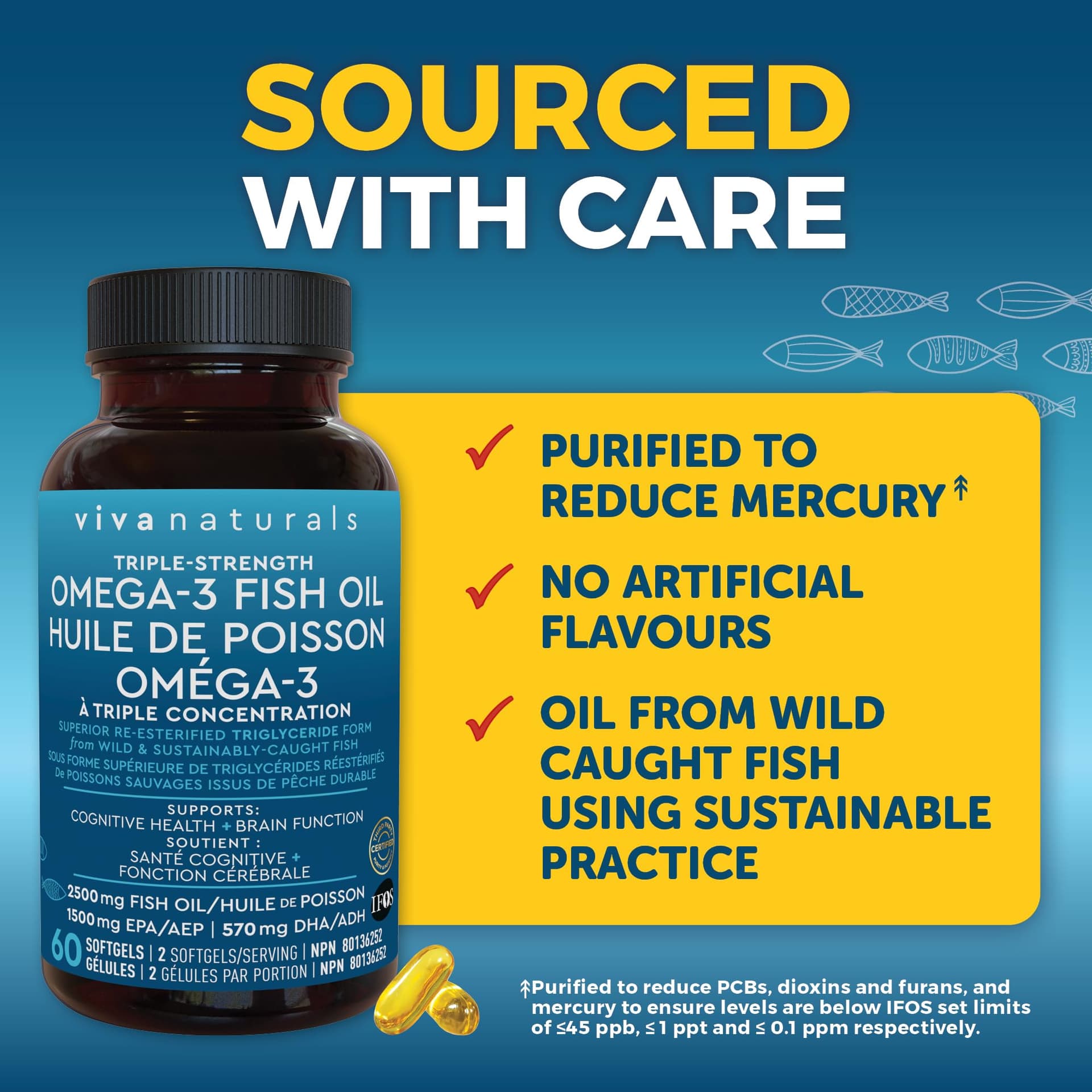 Viva Naturals Triple Strength Omega 3 Fish Oil Supplement - 2500 mg – Bild 5