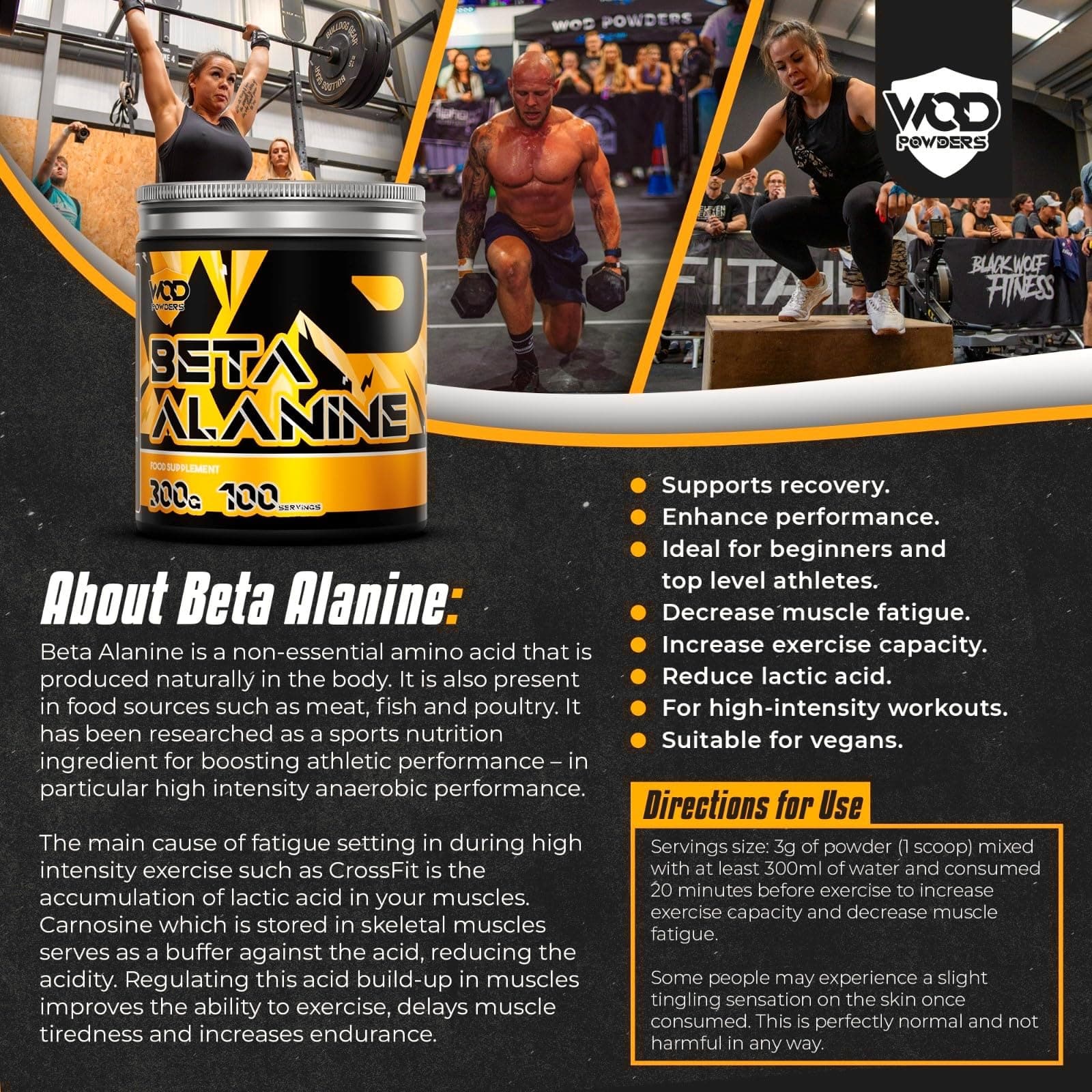 WOD Powders Beta Alanine Powder 300g – Bild 4