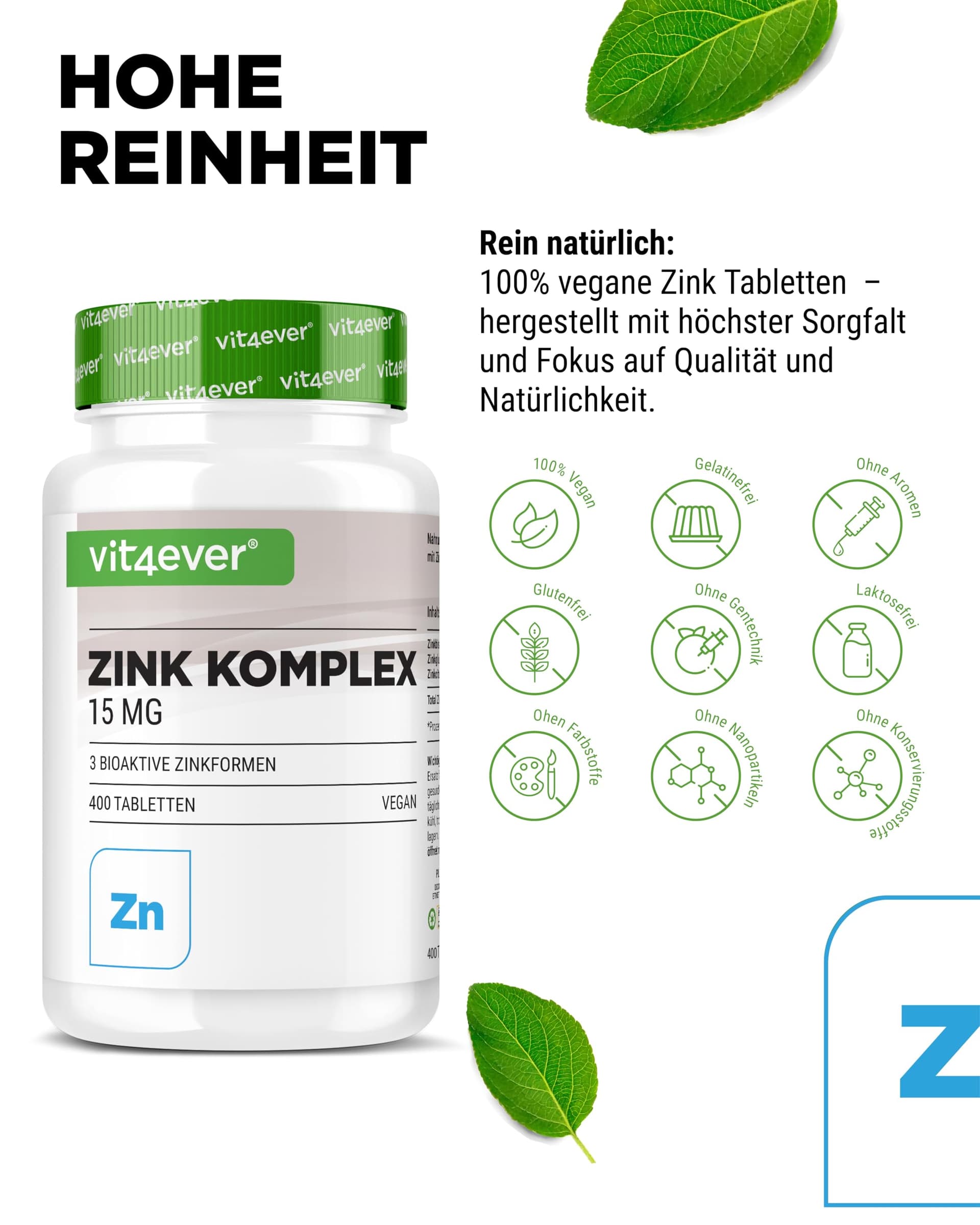 Vit4ever ZINC COMPLEXE 15 mg – Bild 3
