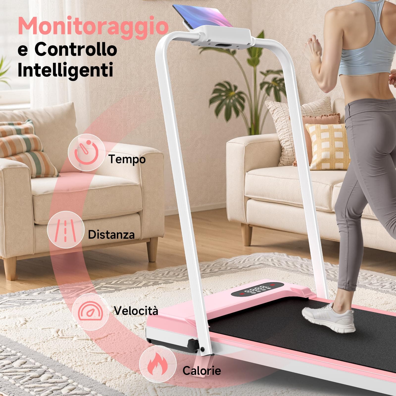 HOMEFITNESSCODE Tapis Roulant Elettrico Salvaspazio 8% – Bild 7