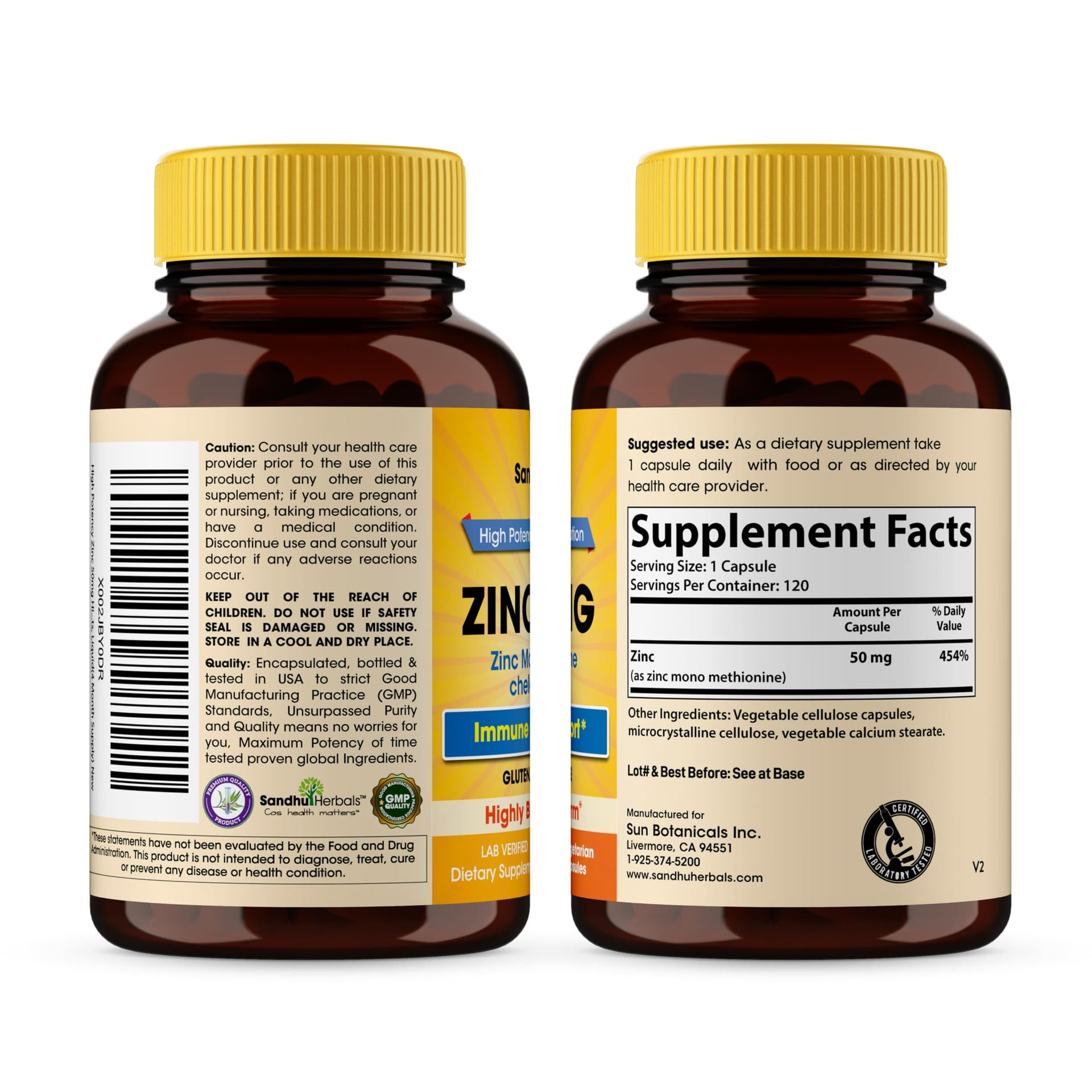 SANDHUHERBALS Zinc 50mg Capsules for Men and Women – Bild 4