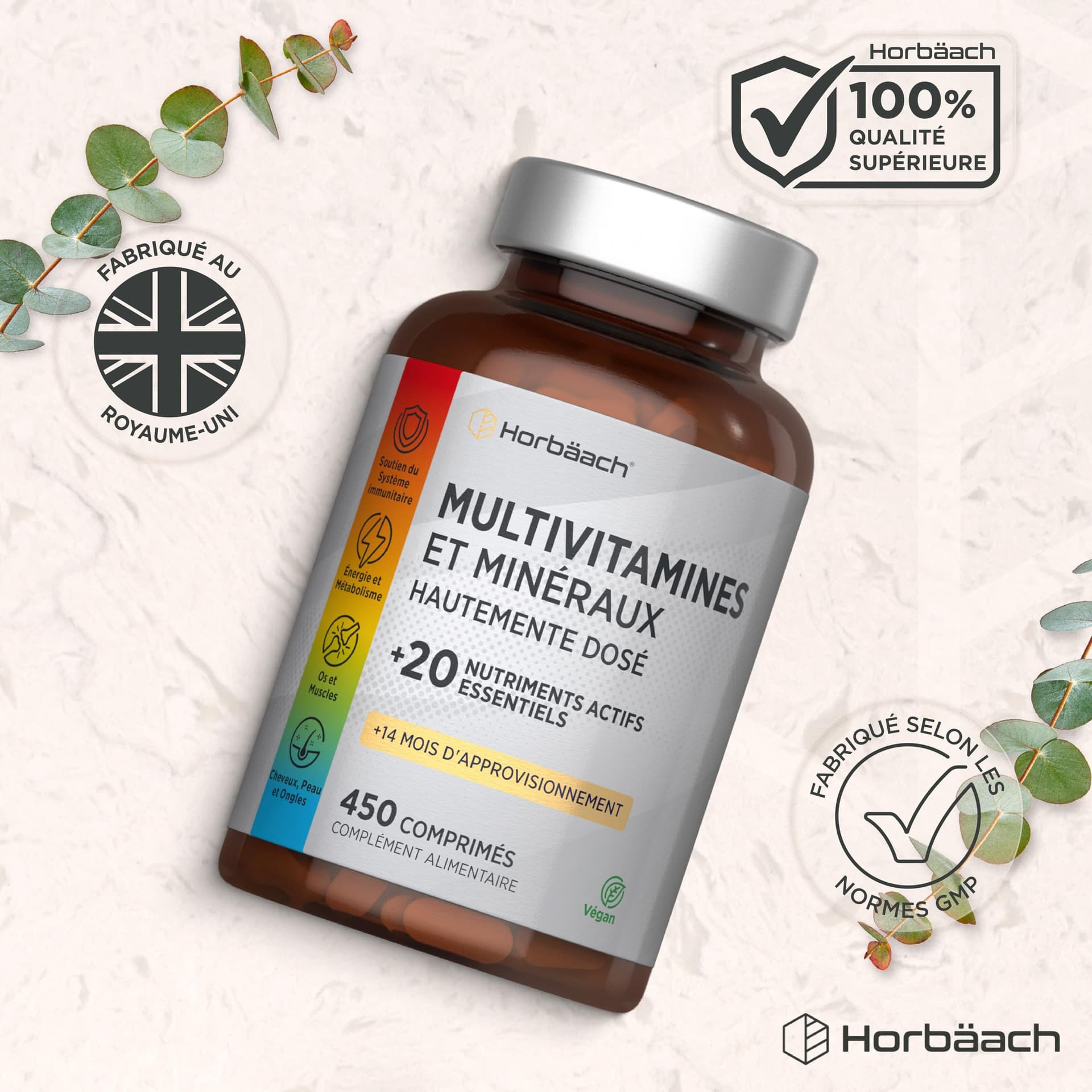 Horbäach Multivitamines et Minéraux pour Homme y Femme – Bild 7