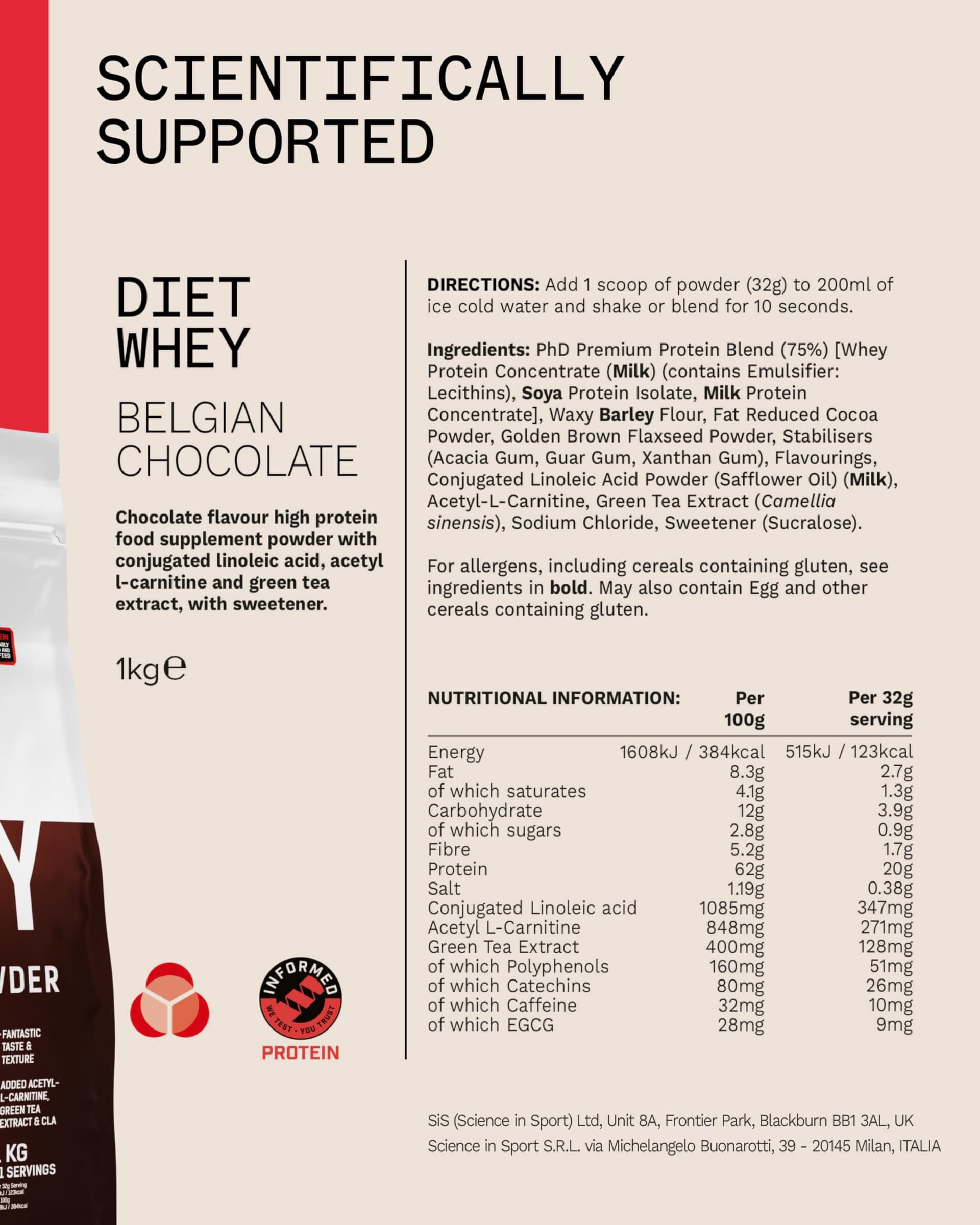 PhD Nutrition Diet Whey Lean Protein Powder, Belgian Chocolate Whey Protein Powder, 1kg – Bild 6