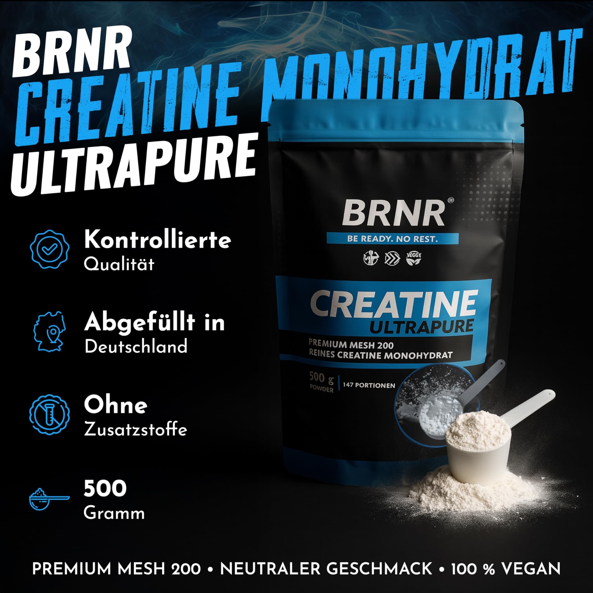 BRNR Creatin Monohydrat Pulver – Bild 2