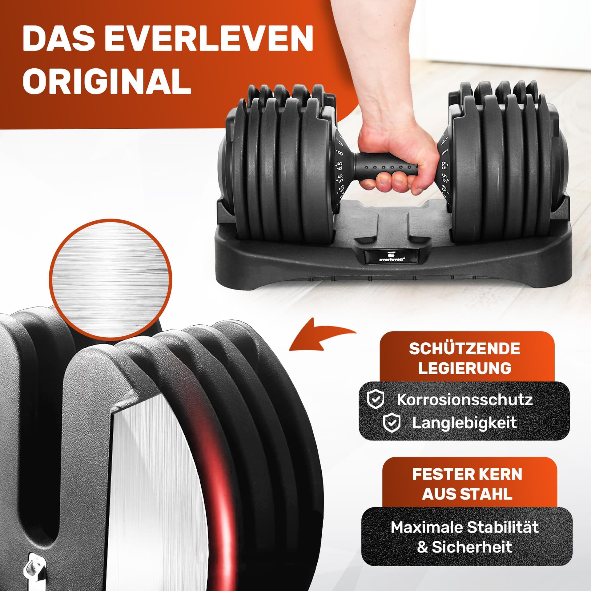 Verstellbare Kurzhantel Set 2x24kg – Bild 2
