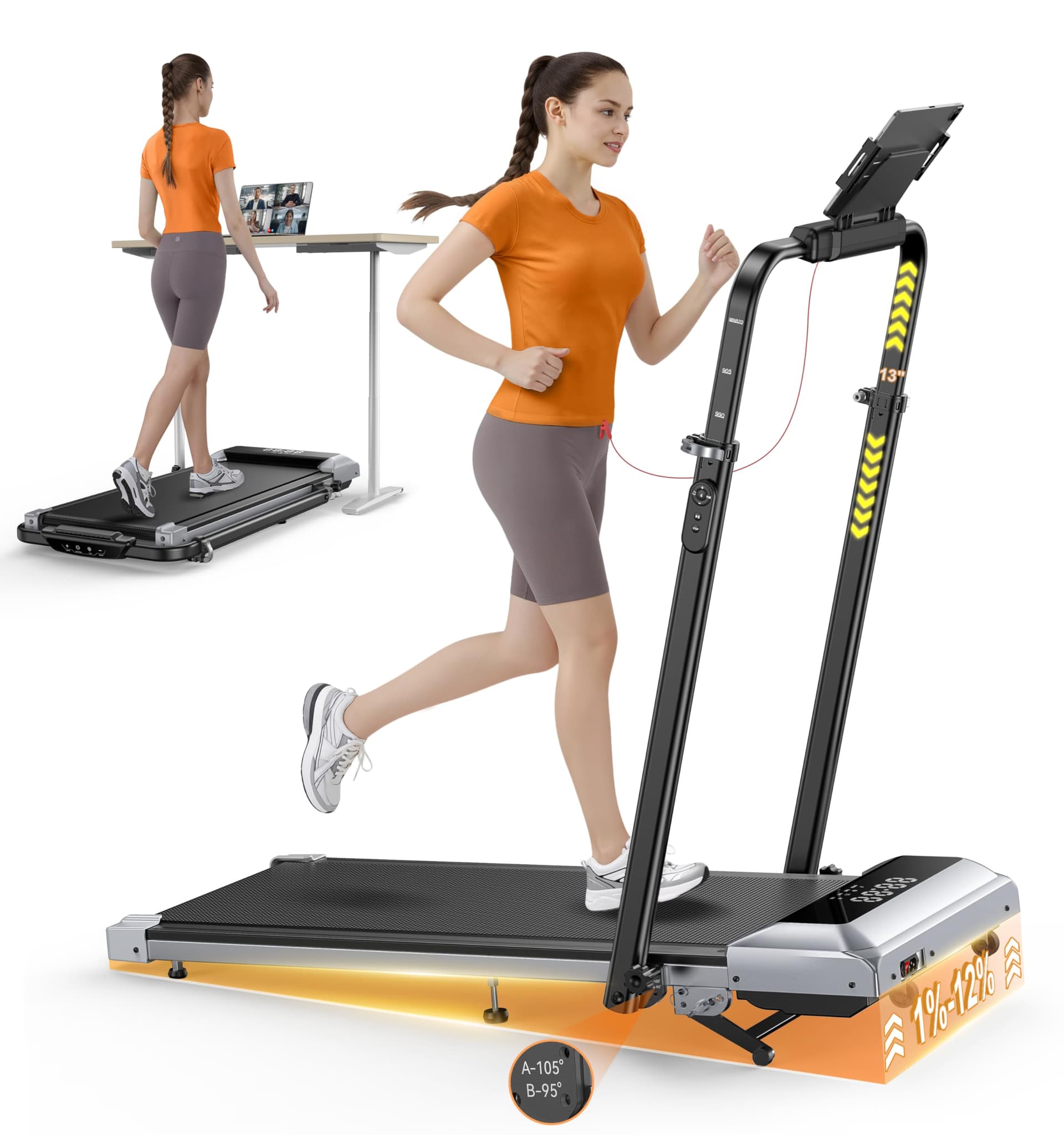Toputure Laufband für Zuhause mit 12% Steigung