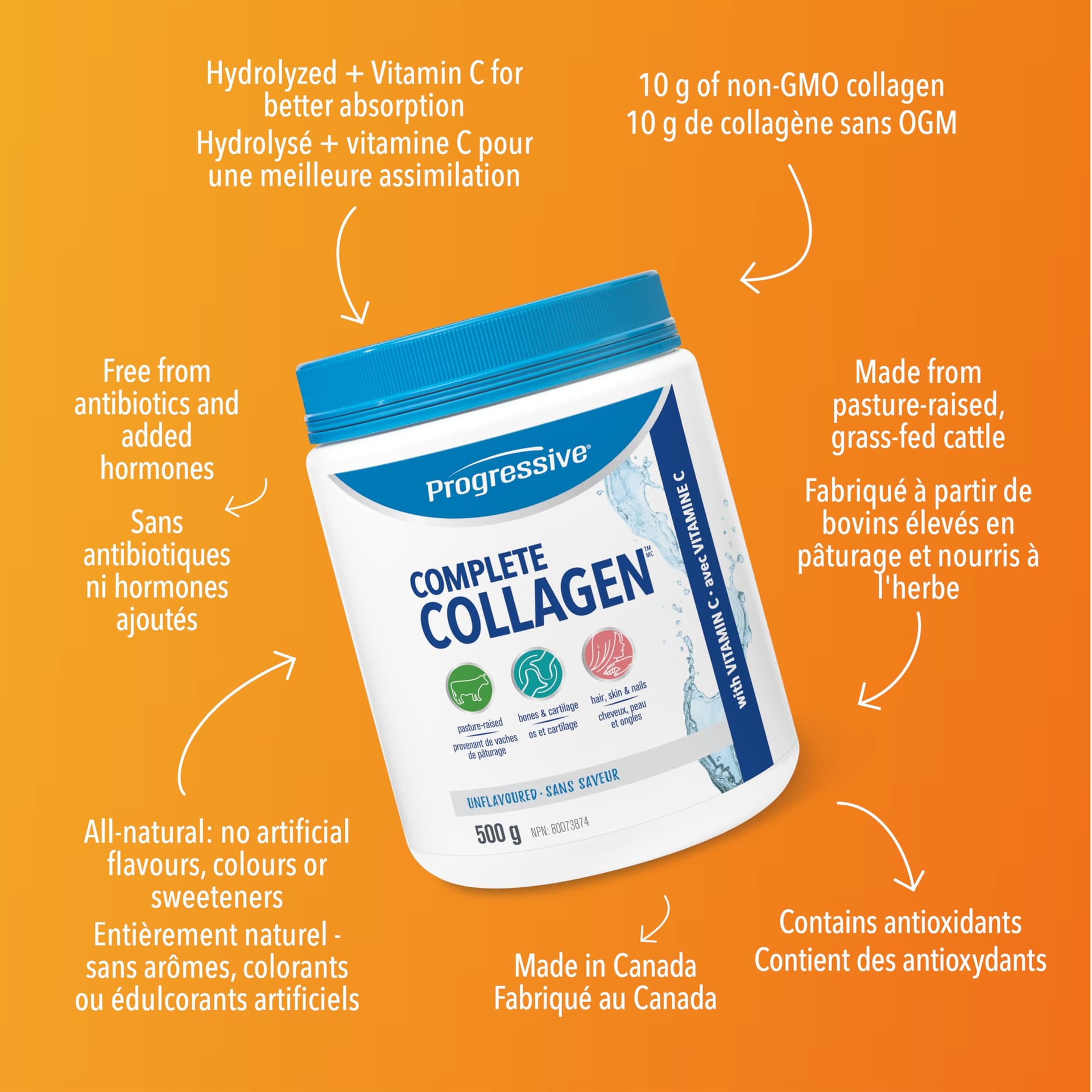 Progressive Complete Collagen Unflavoured – Bild 2