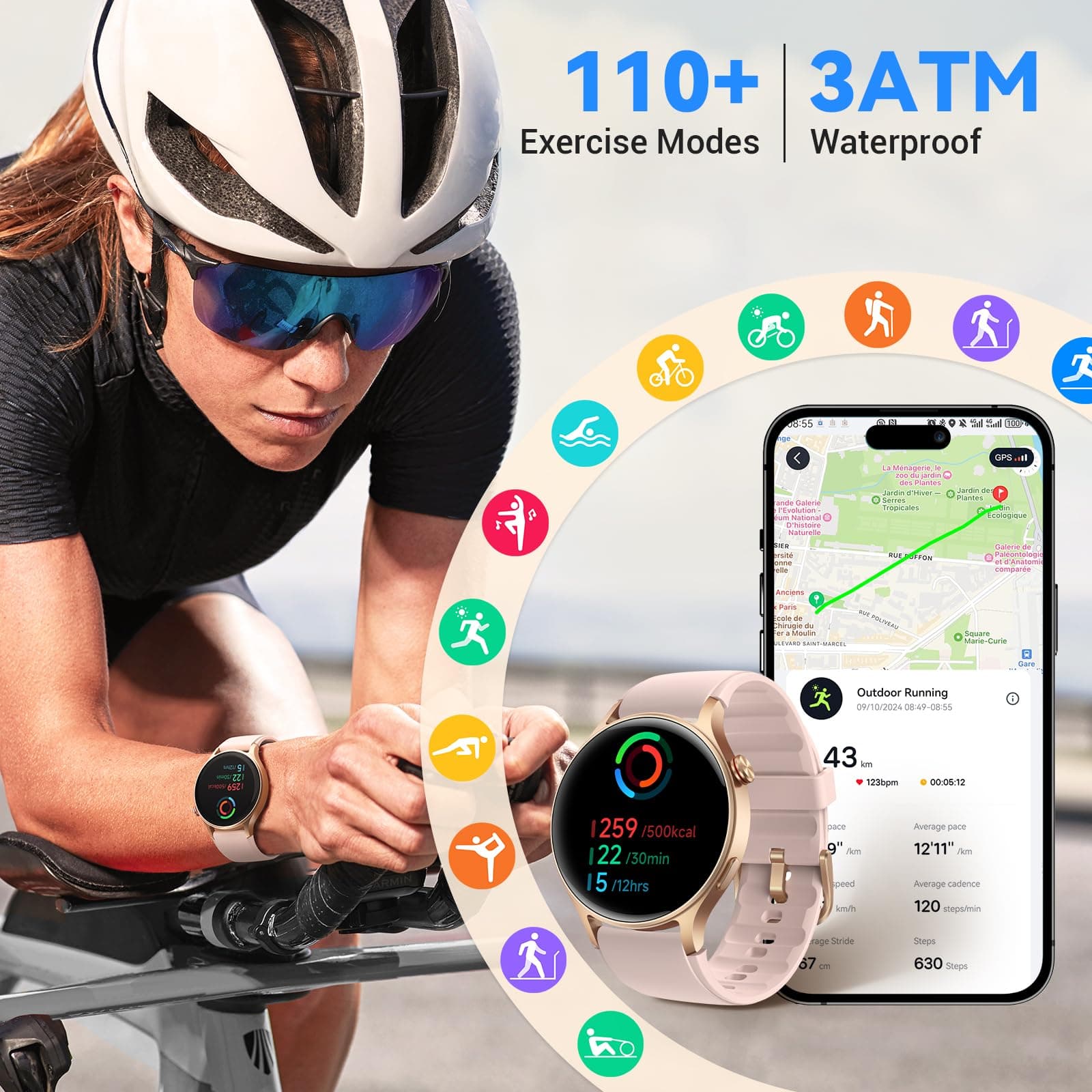 Fitpolo Smart Watch for Women,1.3" AMOLED Touchscreen – Bild 6