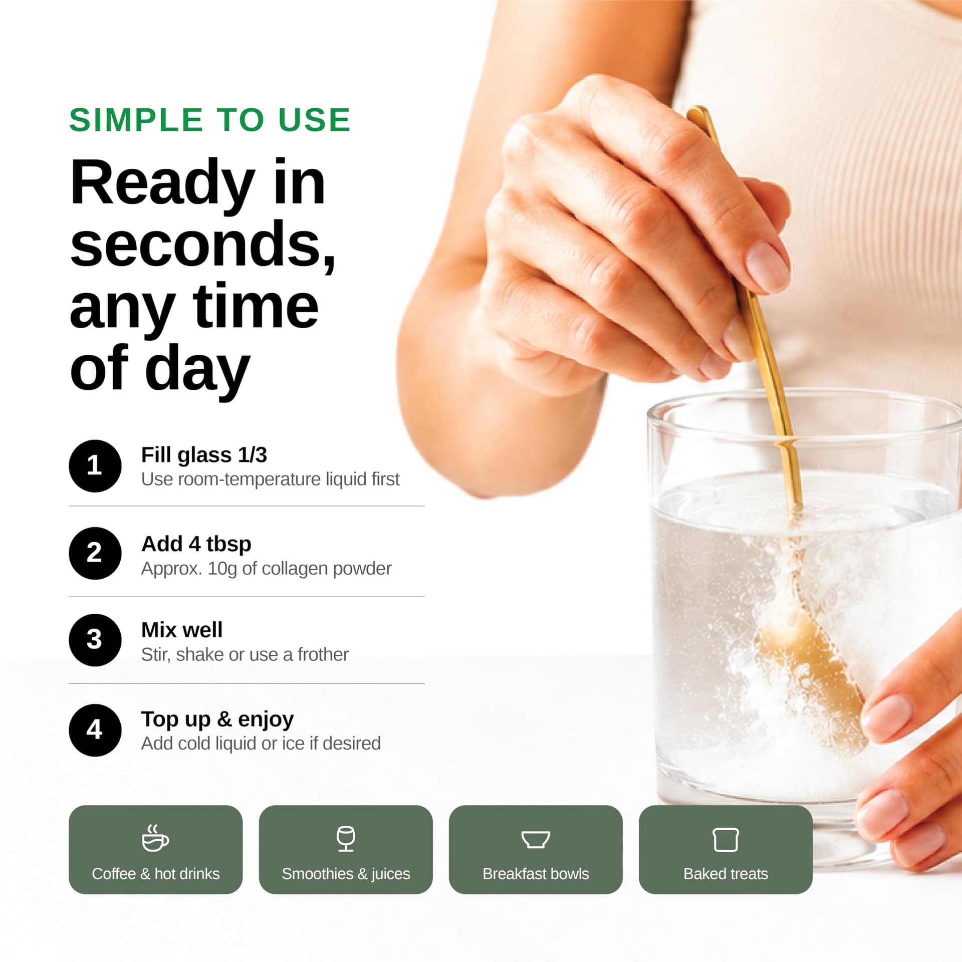 OMNIA Pure Bovine Collagen Peptides Powder – Bild 4