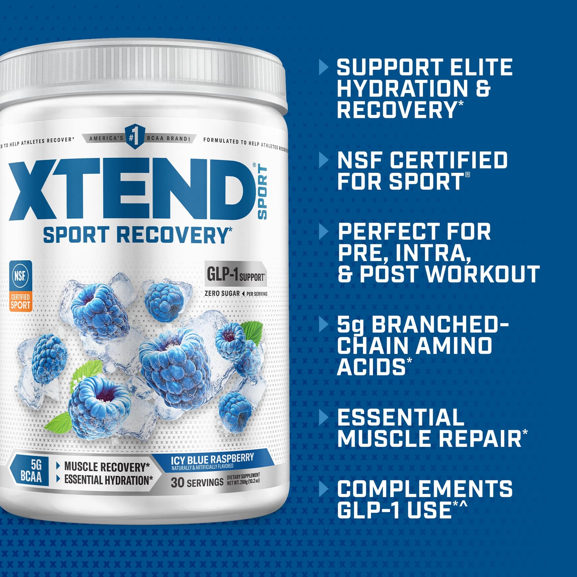 Scivation XTEND Sport BCAA Powder Blue Raspberry Ice – Bild 3