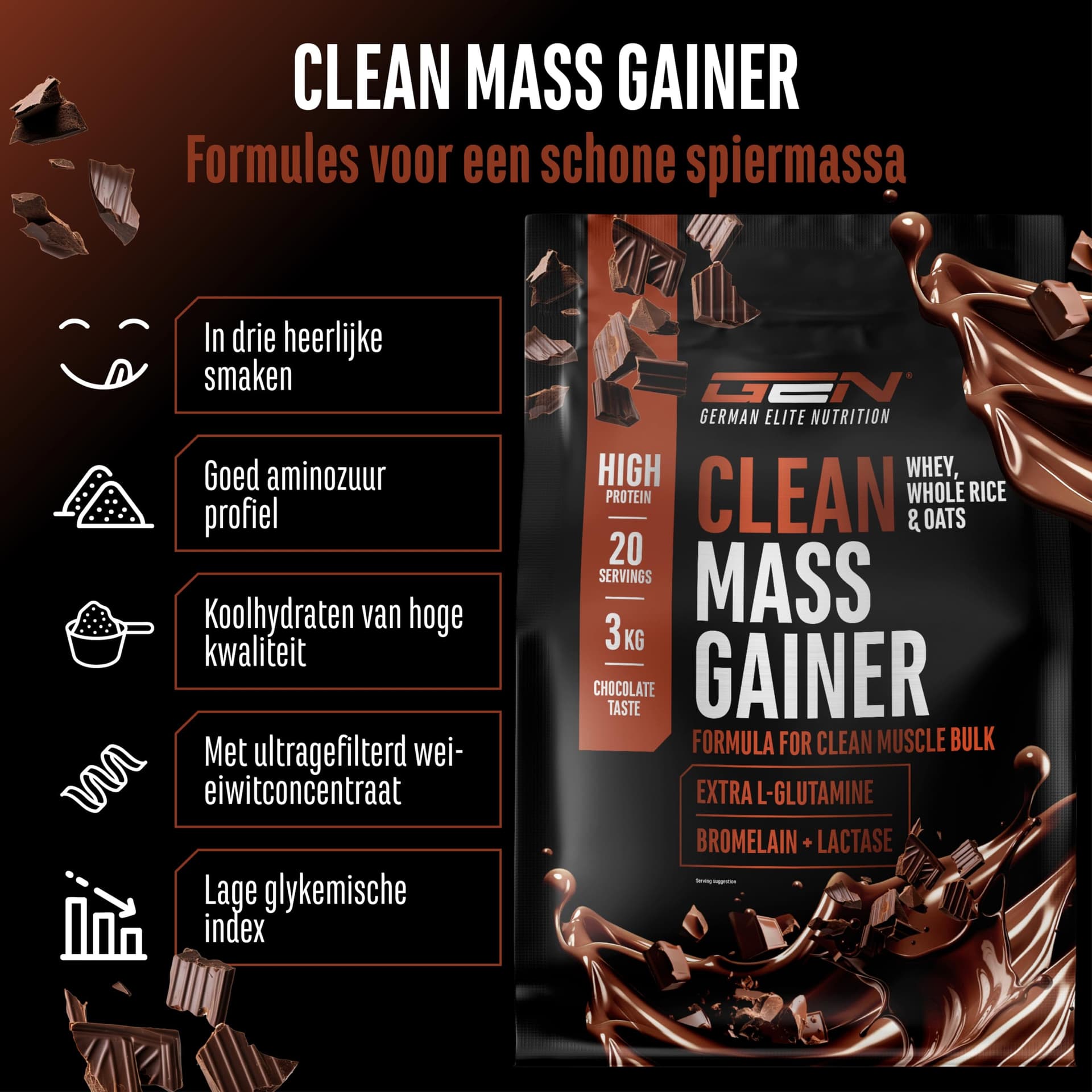 Clean Weight Gainer - 3 kg – Bild 3