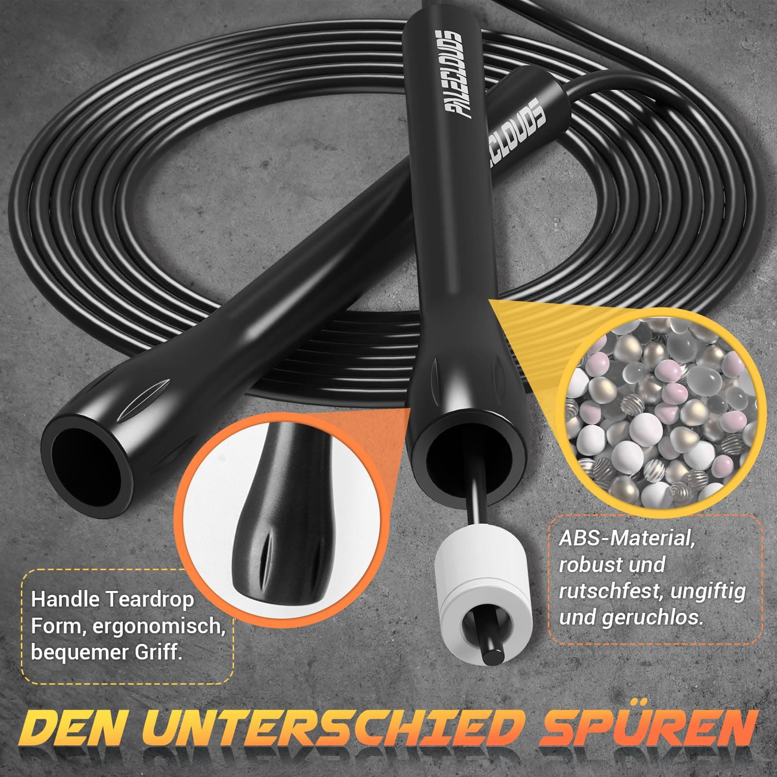 Paleclouds Springseil Verstellbares für Speed Skipping – Bild 2