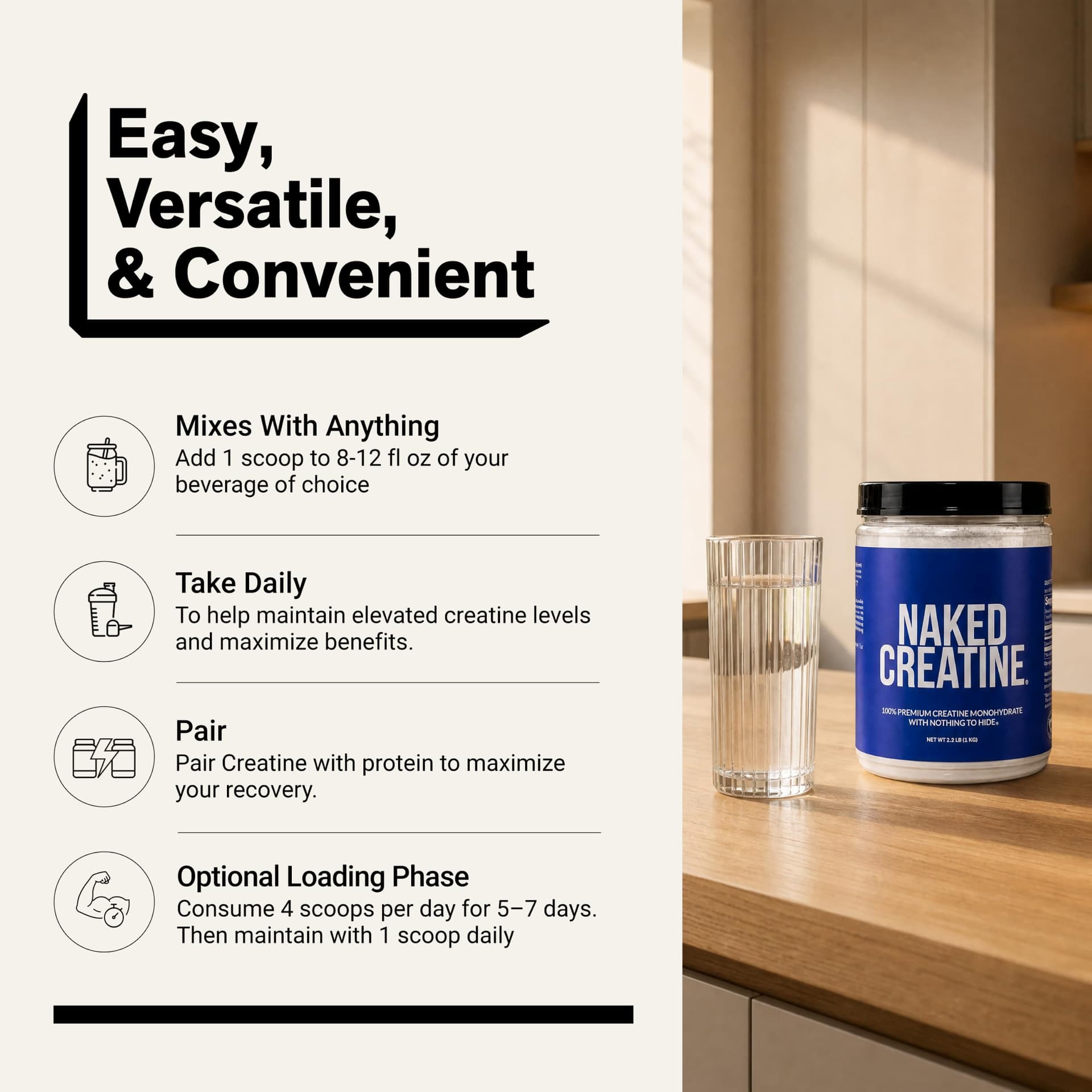 NAKED Pure Micronized Creatine Monohydrate – 200 Servings, 1,000g – Bild 6