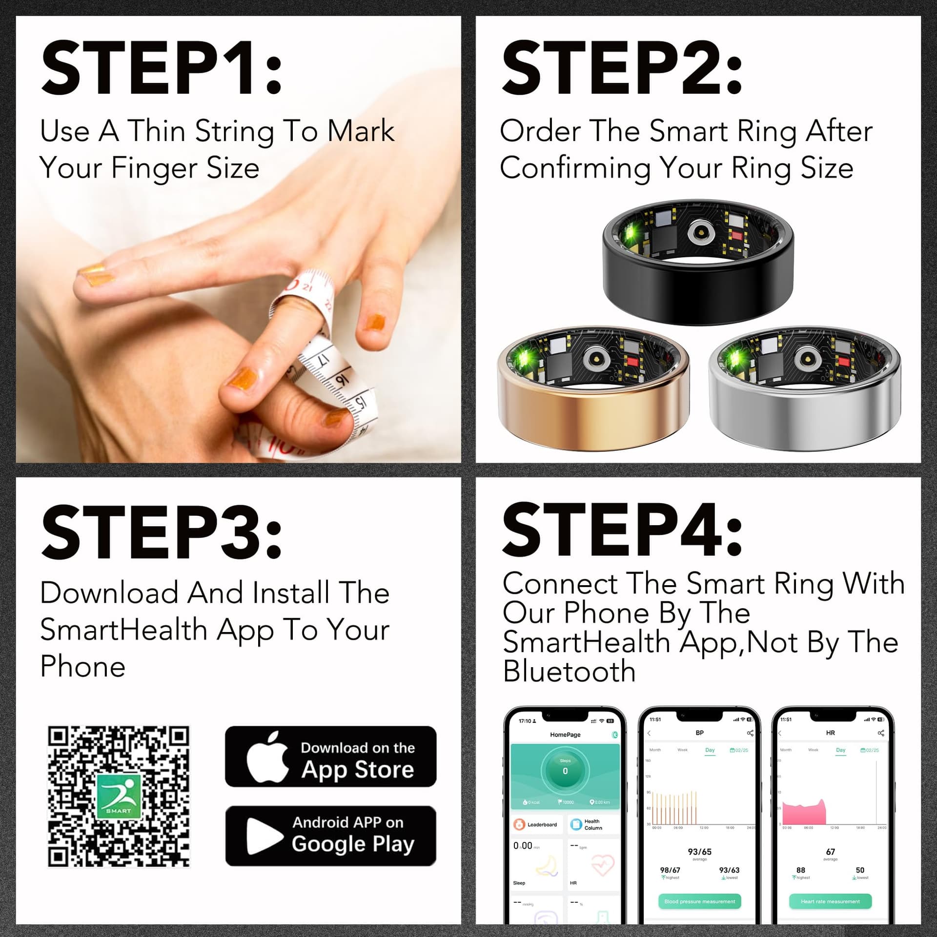 Milavan Smart Health Ring Fitness Tracker for Men Women – Bild 8