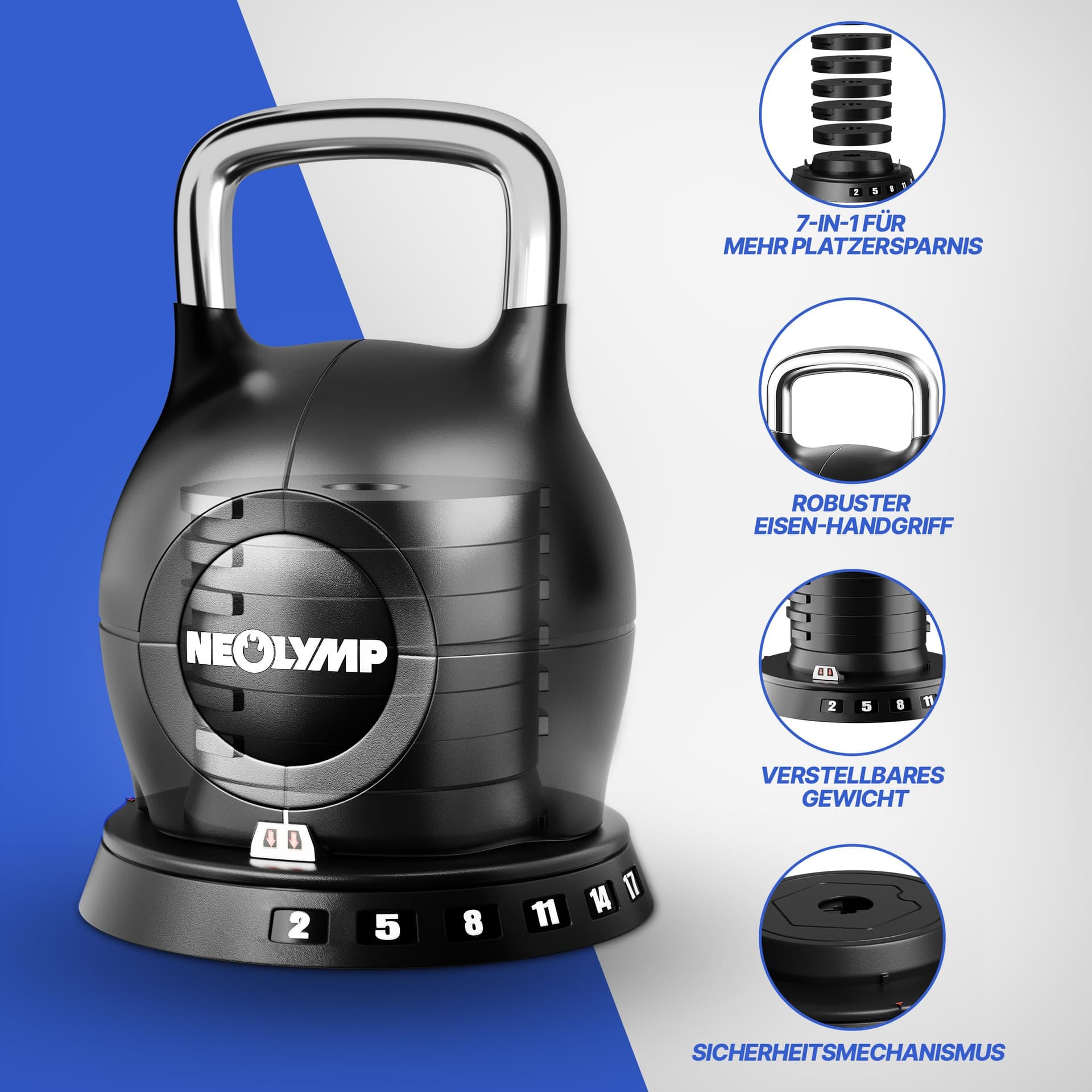 NEOLYMP Kettlebell Set 2-20 kg – Bild 4