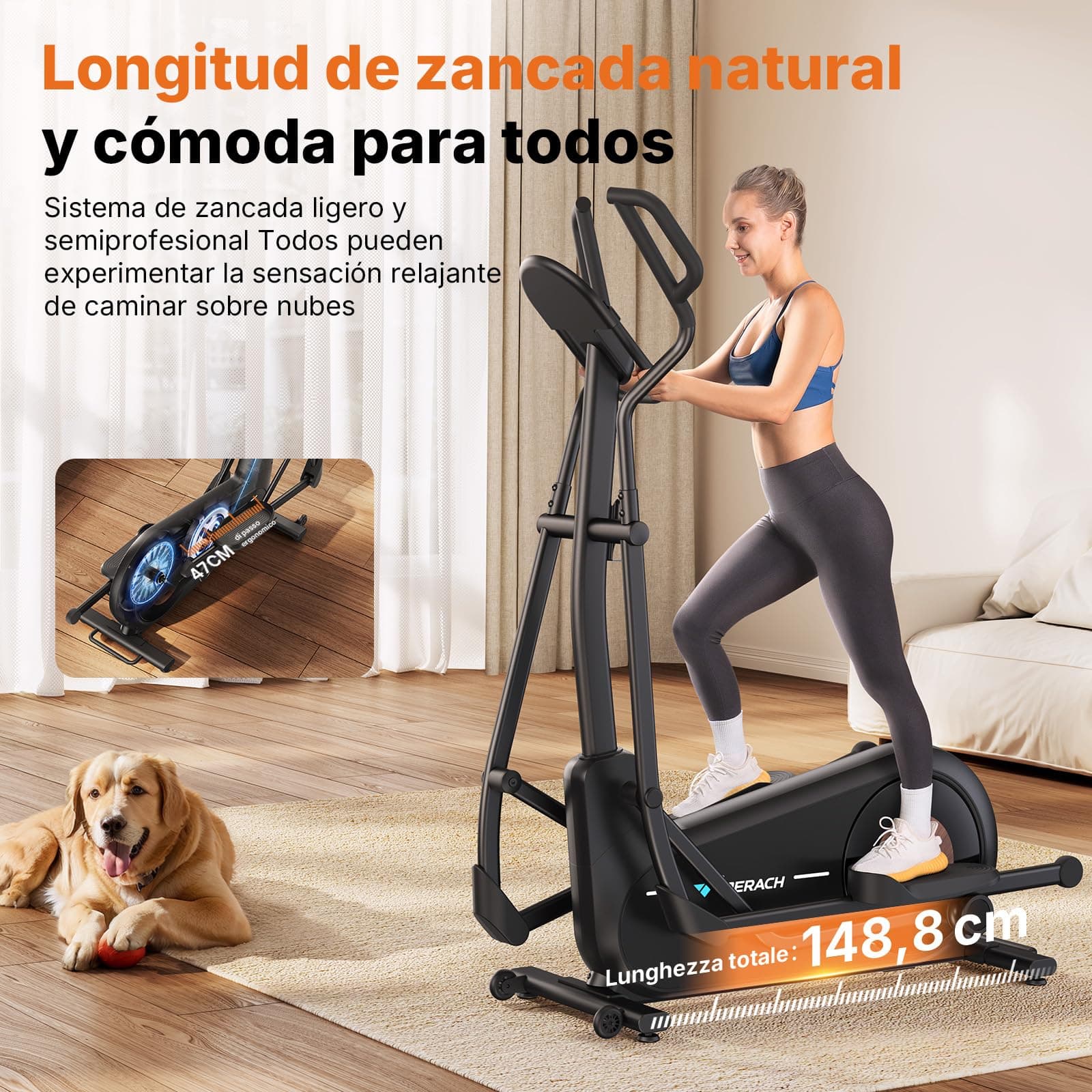MERACH Umweltfreundlich Crosstrainer für Zuhause mit 47 cm – Bild 2