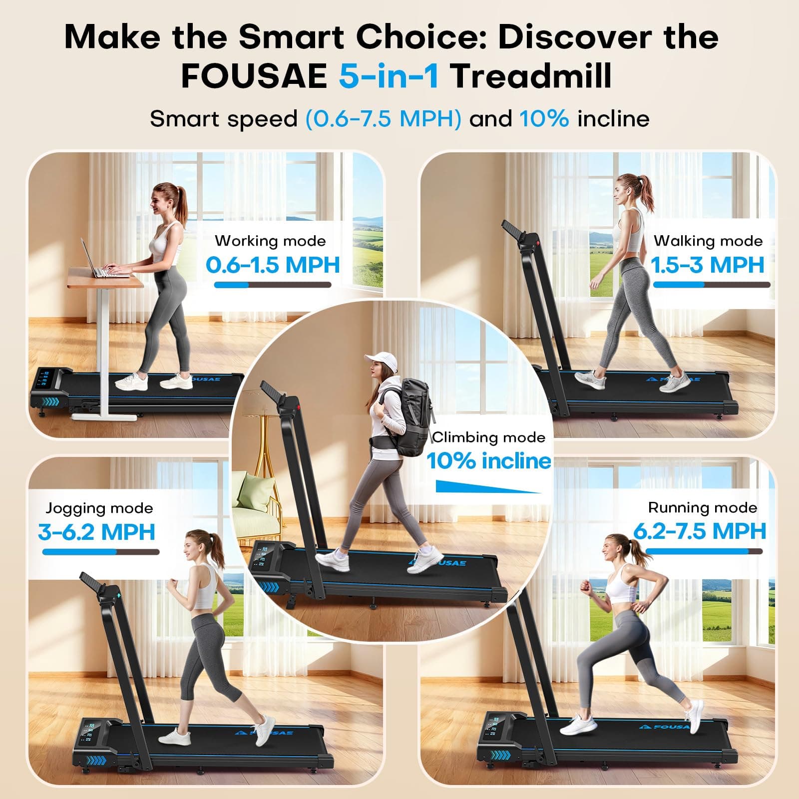 FOUSAE Treadmills for Home – Bild 3