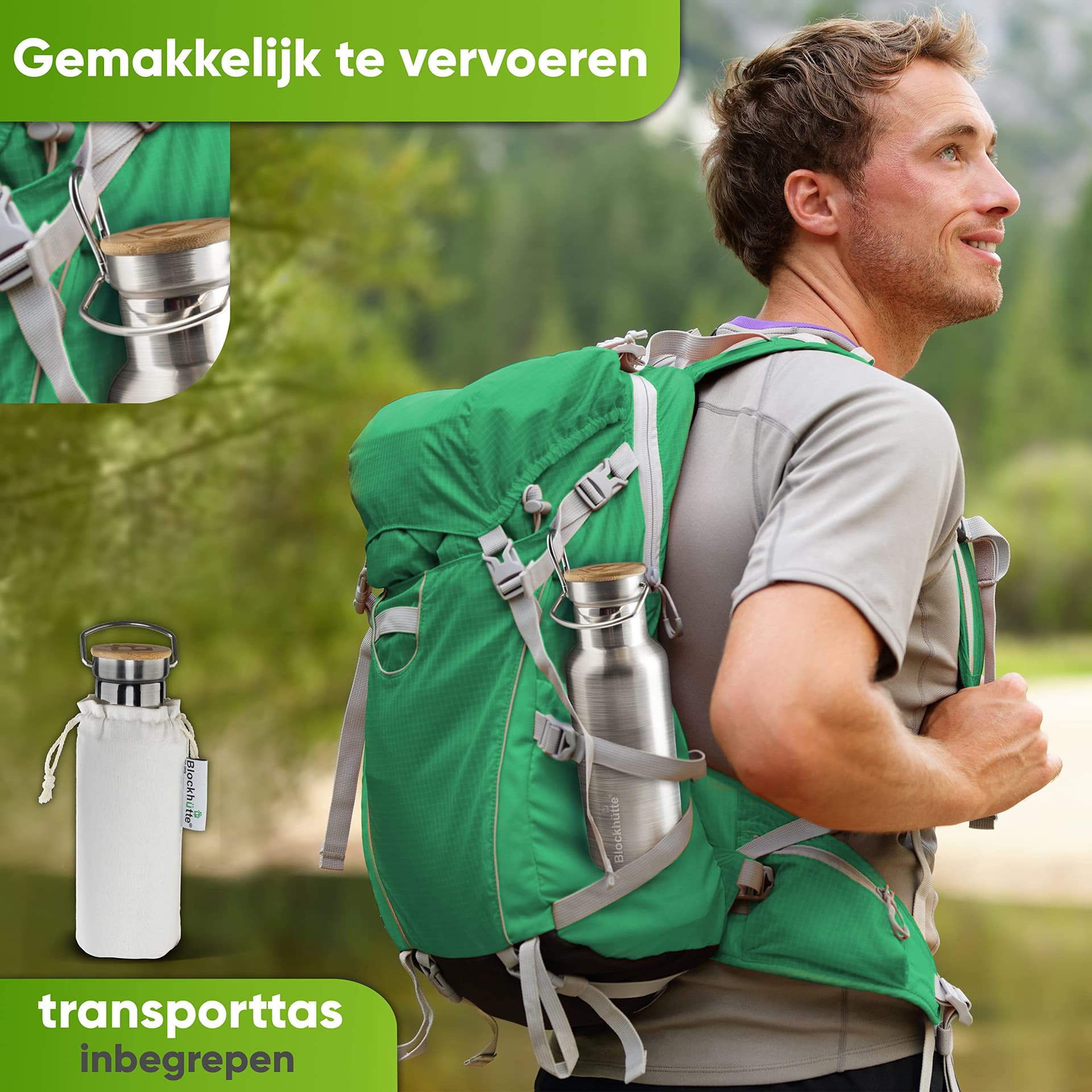 Blockhütte Stainless Steel Water Bottle I 1L – Bild 6