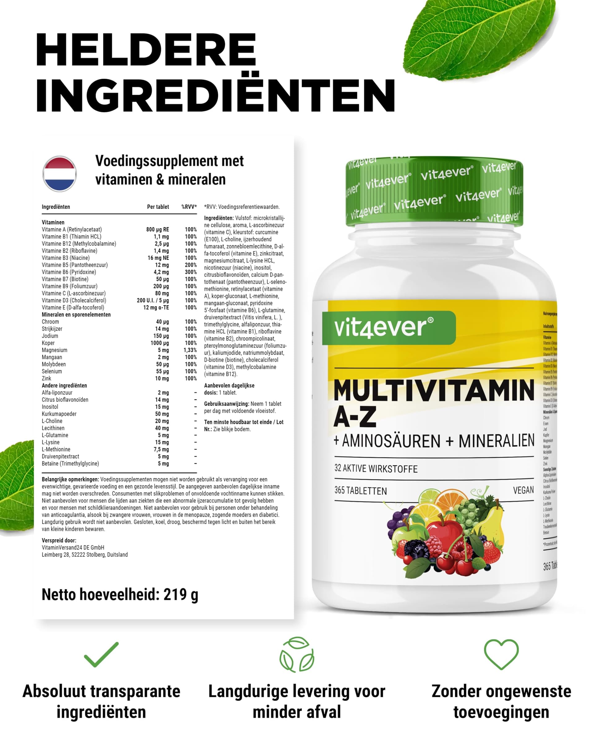Vit4ever Multivitamin A-Z - 365 Tabletten – Bild 7