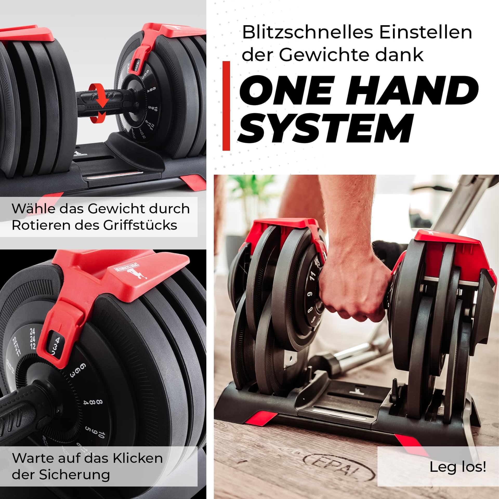 SPORTSCHMIEDE Hanteln Set 3-24kg – Bild 3
