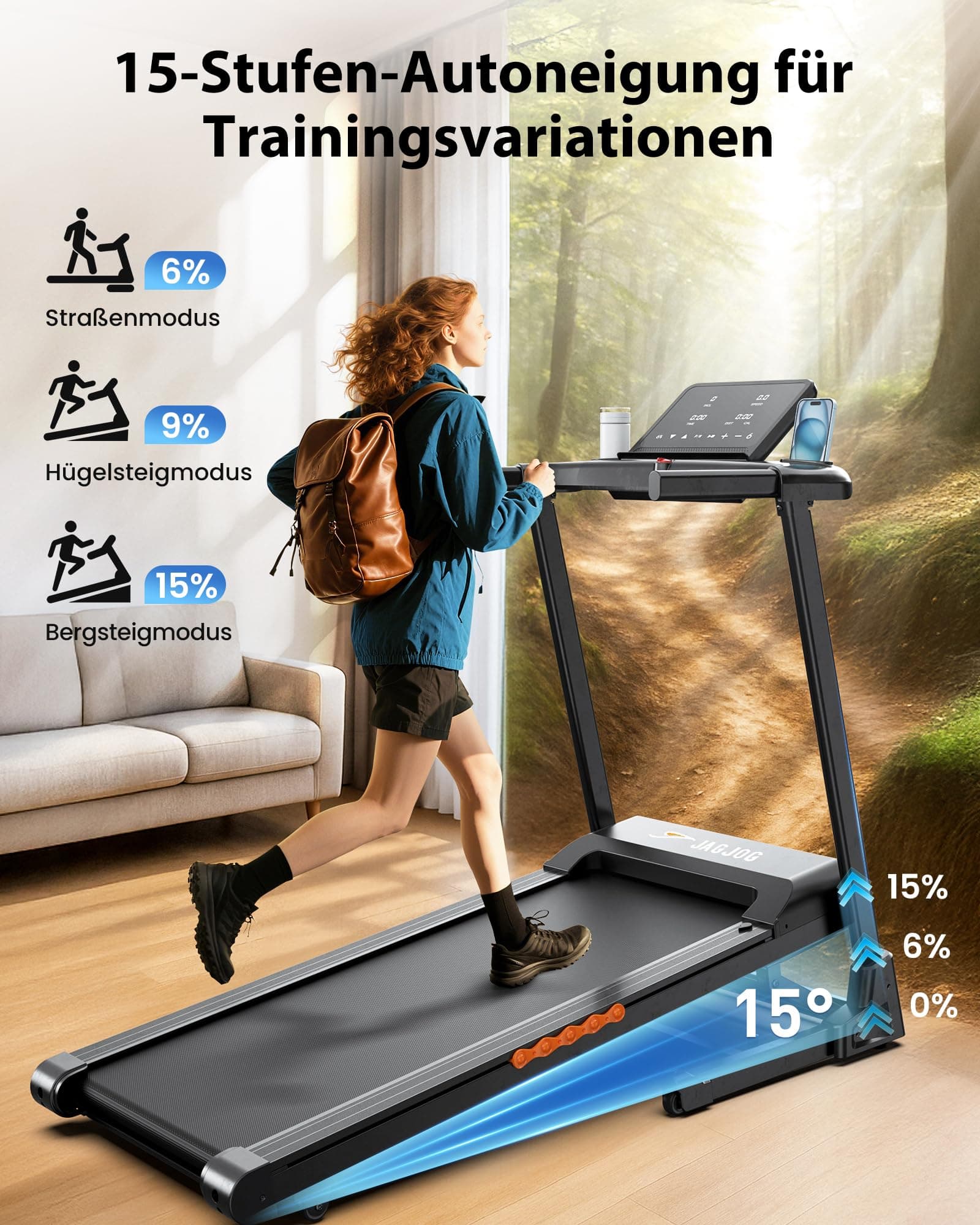 JAGJOG Laufband für Zuhause Klappbar – Bild 2