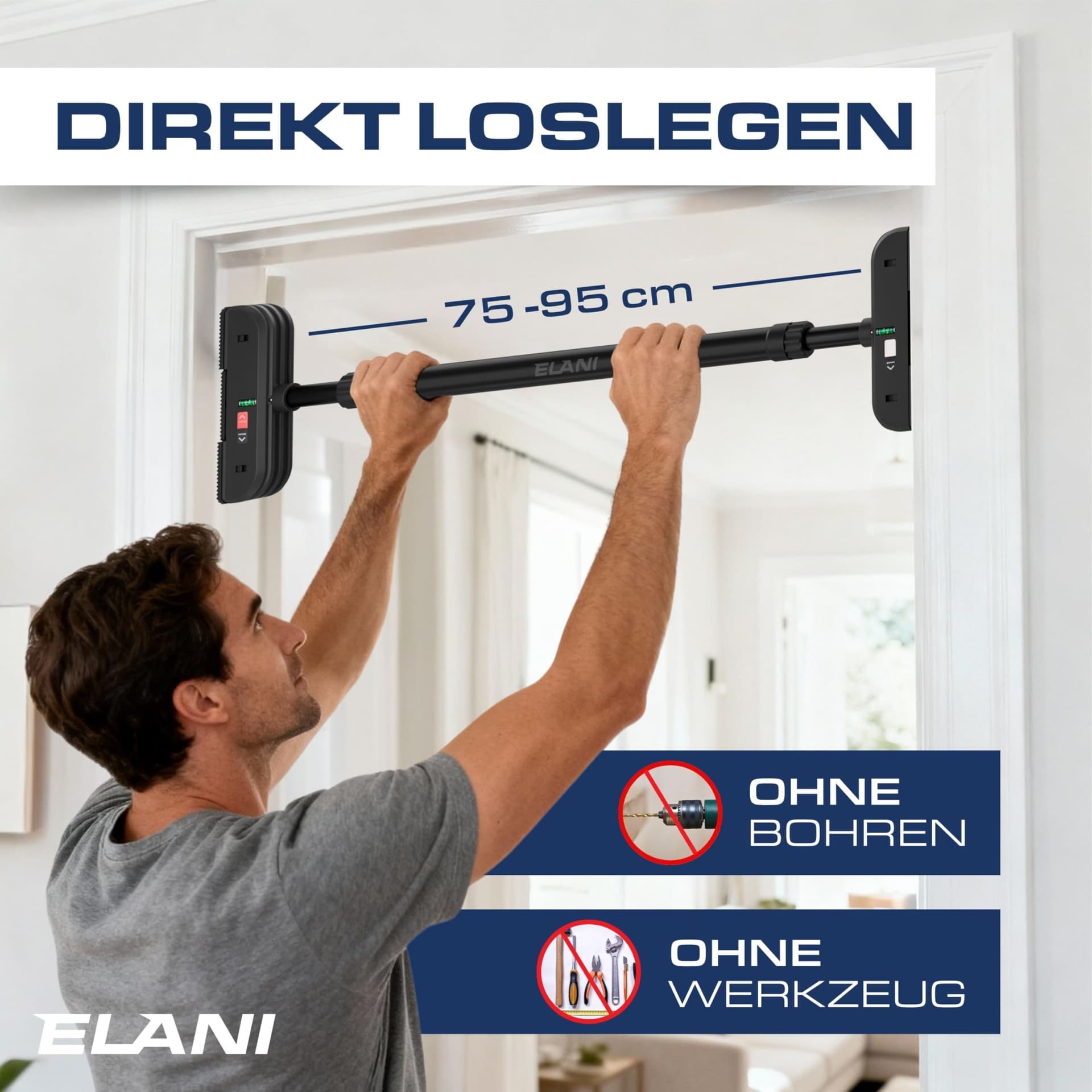 ELANI sichere Klimmzugstange 72-92 cm bis 200 kg – Bild 2