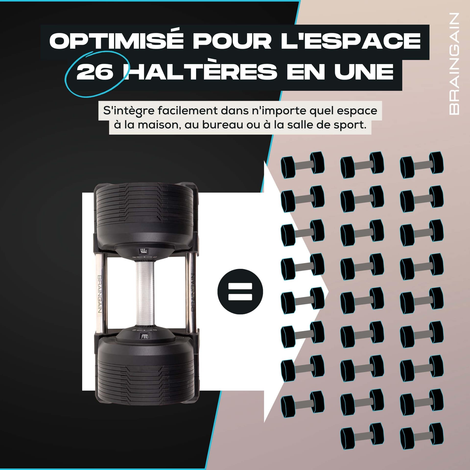 BRAINGAIN Haltères Réglables Set 23,5kg – Bild 5