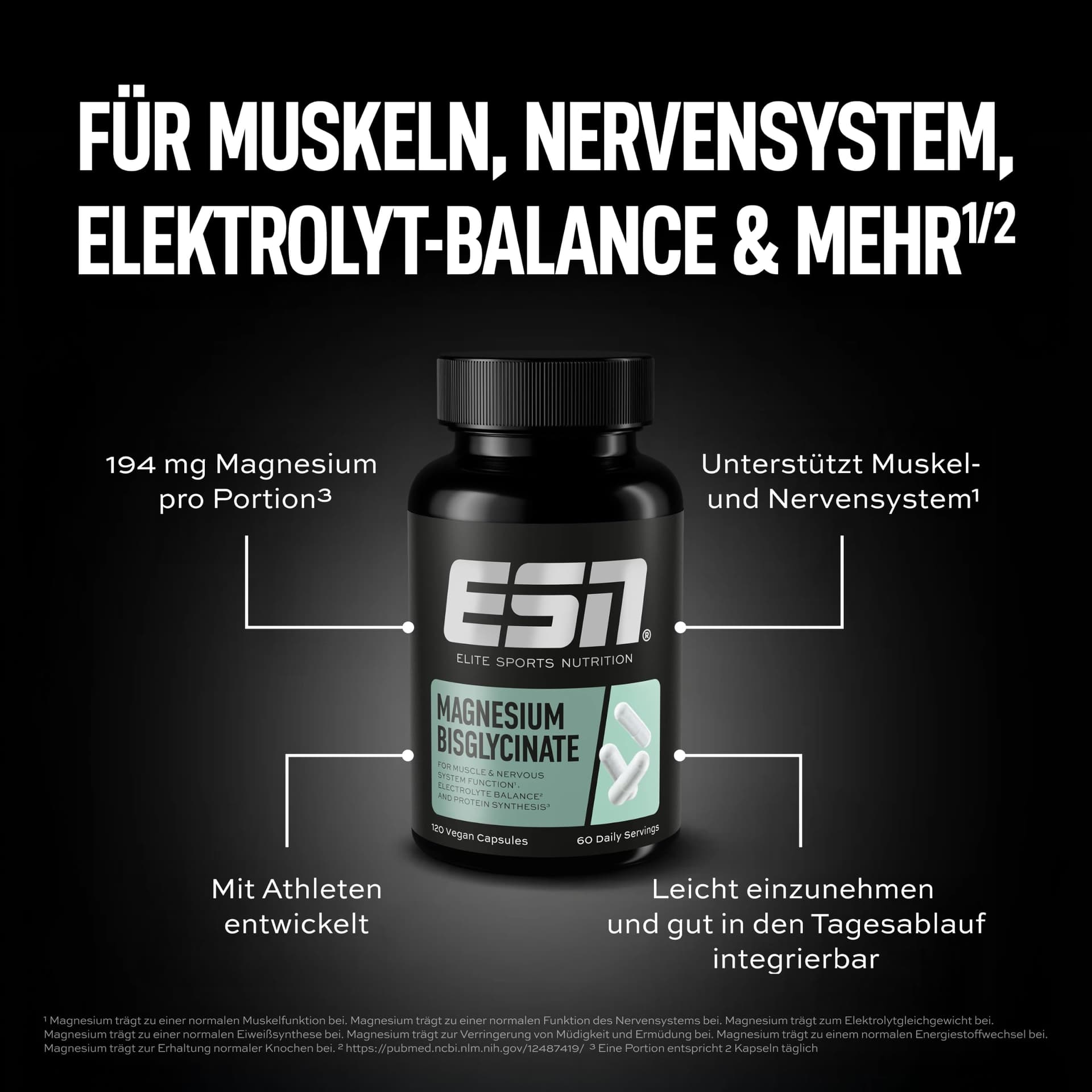 ESN Magnesium Caps, 120 Kapseln – Bild 5