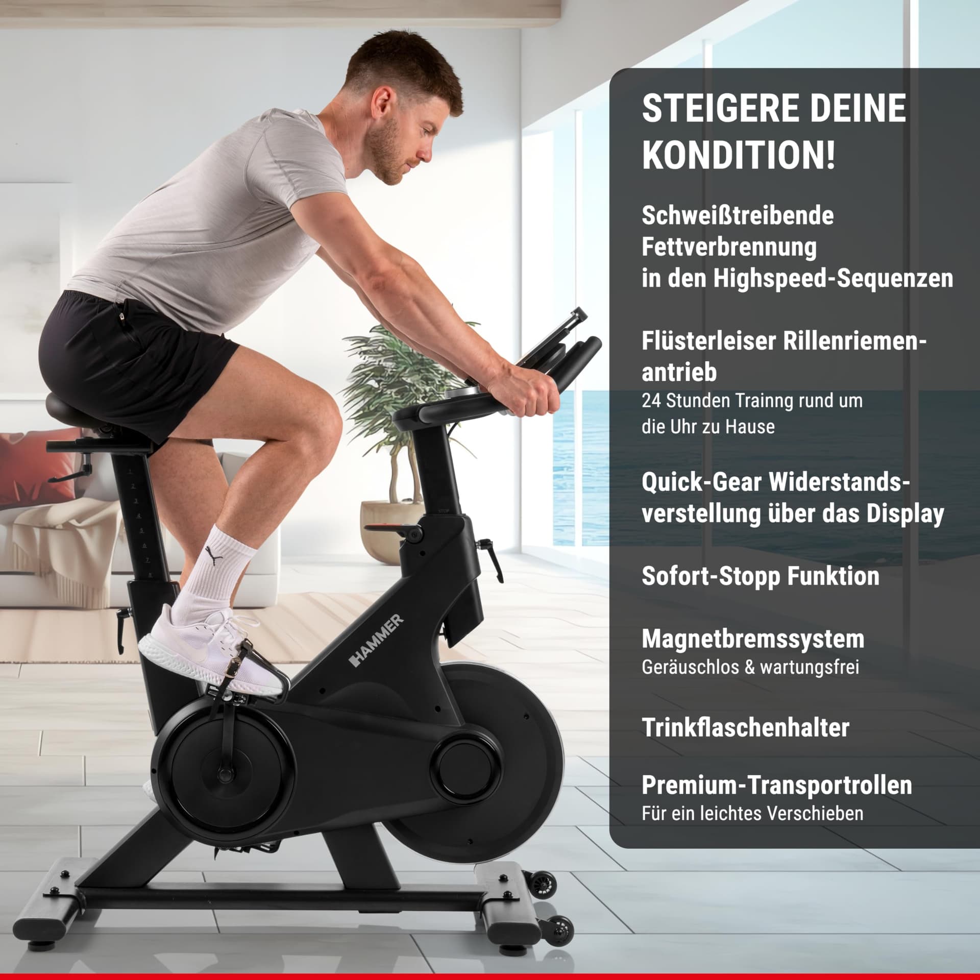 HAMMER Speedbike Speed Race X, Indoor Cycle, 20 kg – Bild 6