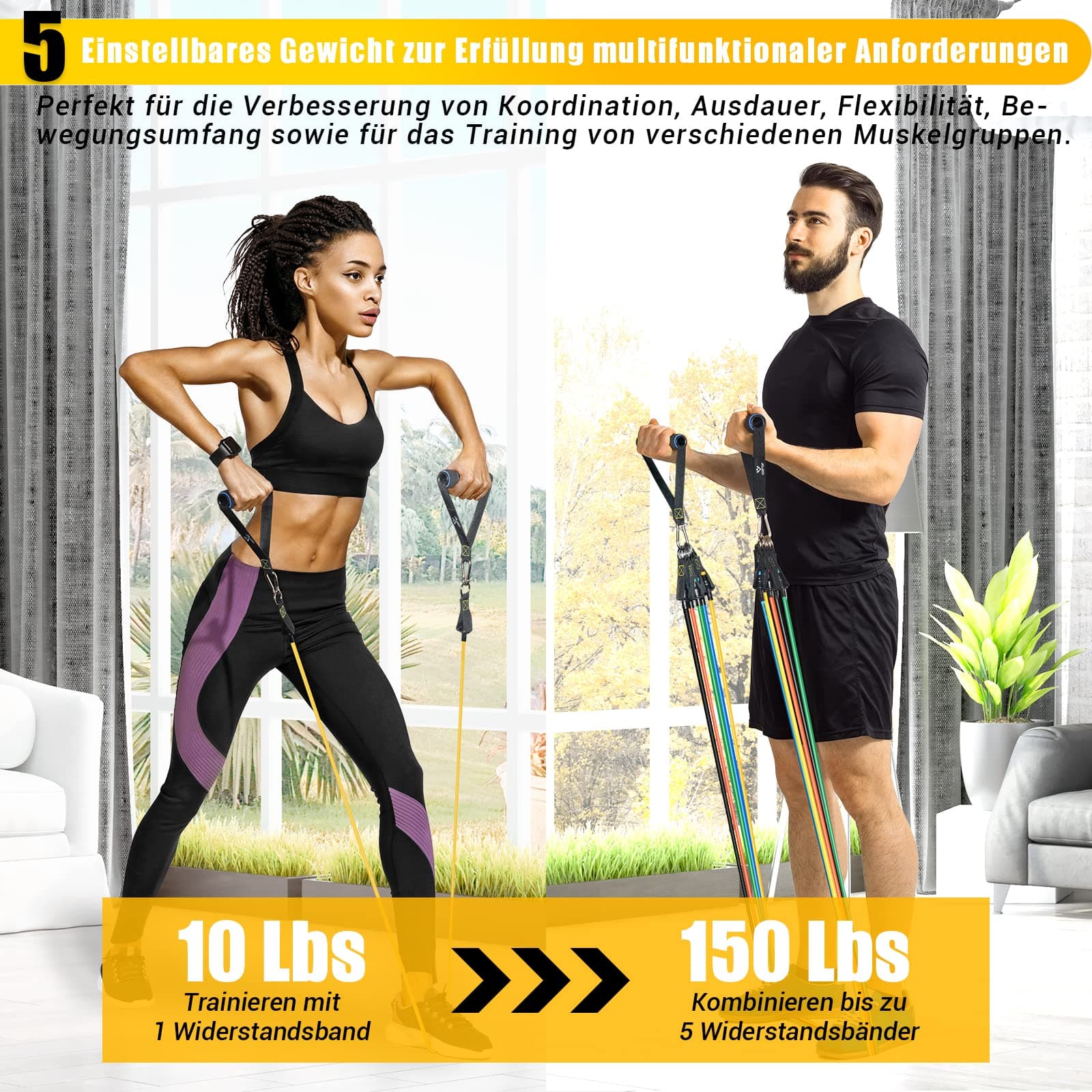 Resistance Bands Widerstandsbänder Set – Bild 2